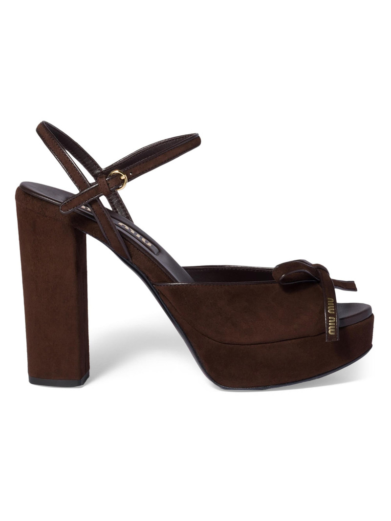 Women's Suede Platform Sandals - Brown 1