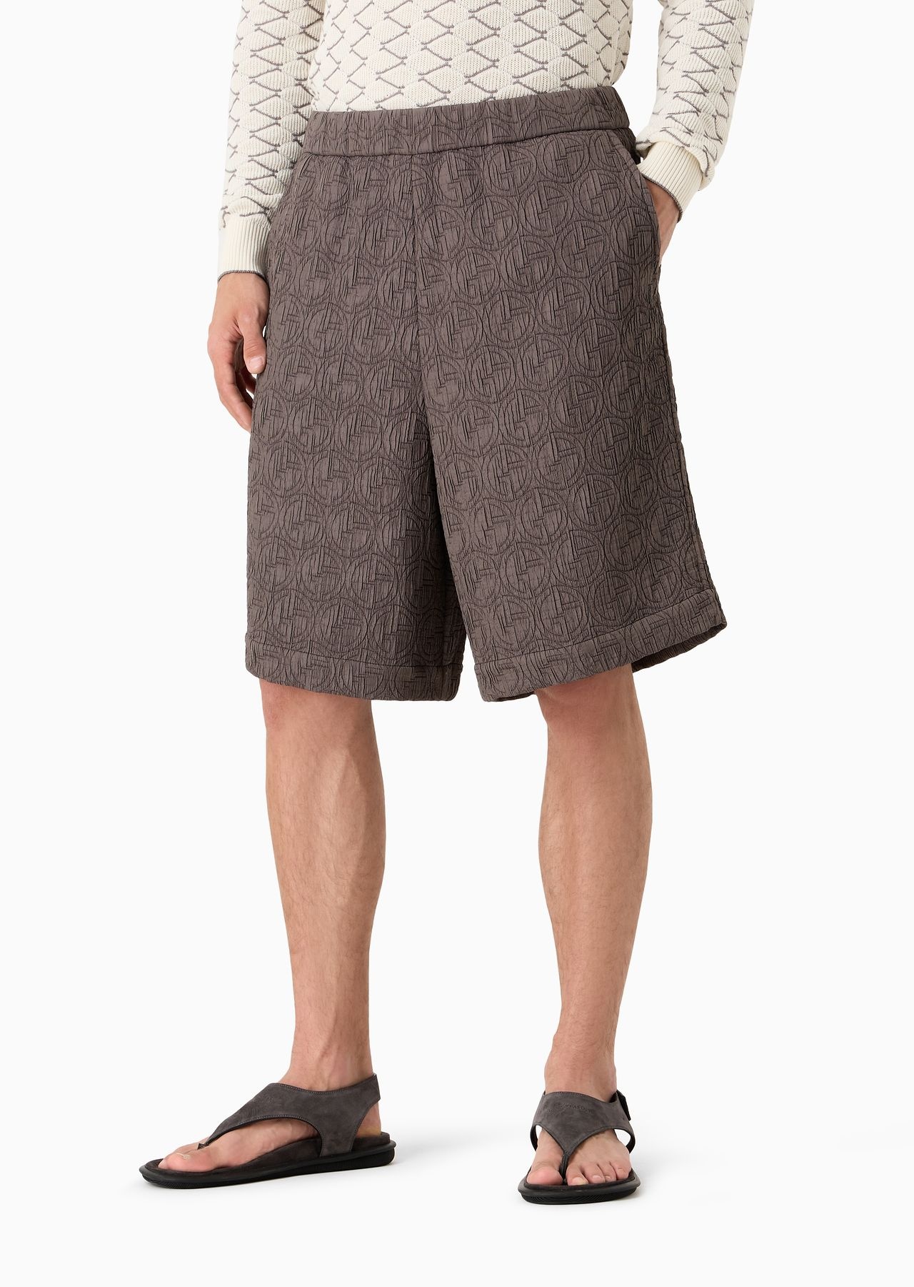 ASV monogram quilted cupro blend Bermuda shorts - 2