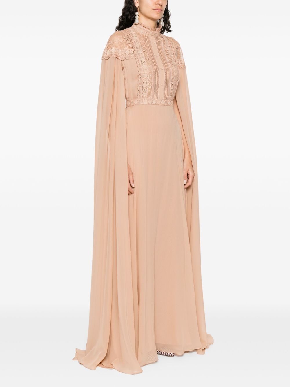 lace-trim gown - 3