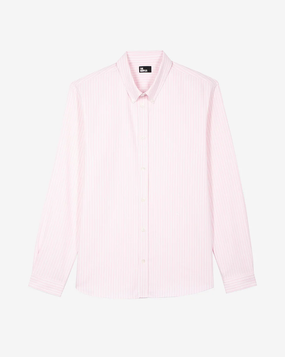WHITE AND PINK STRIPED SHIRT - 1