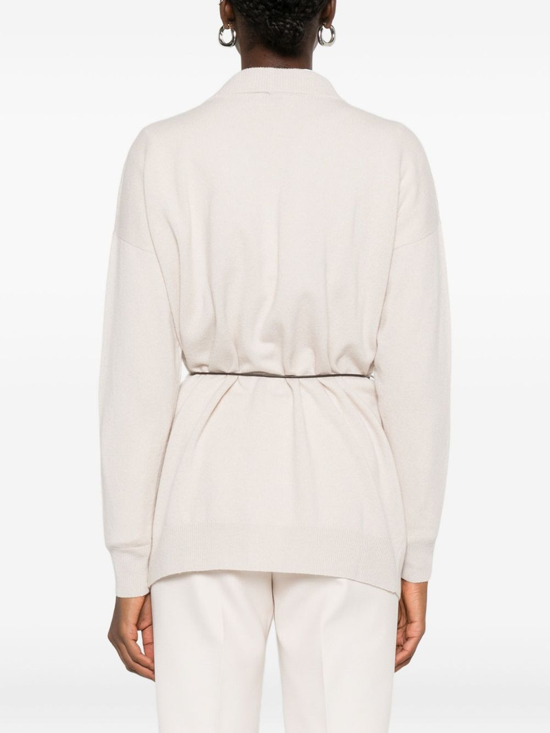 tie-fastening V-neck cardigan 4