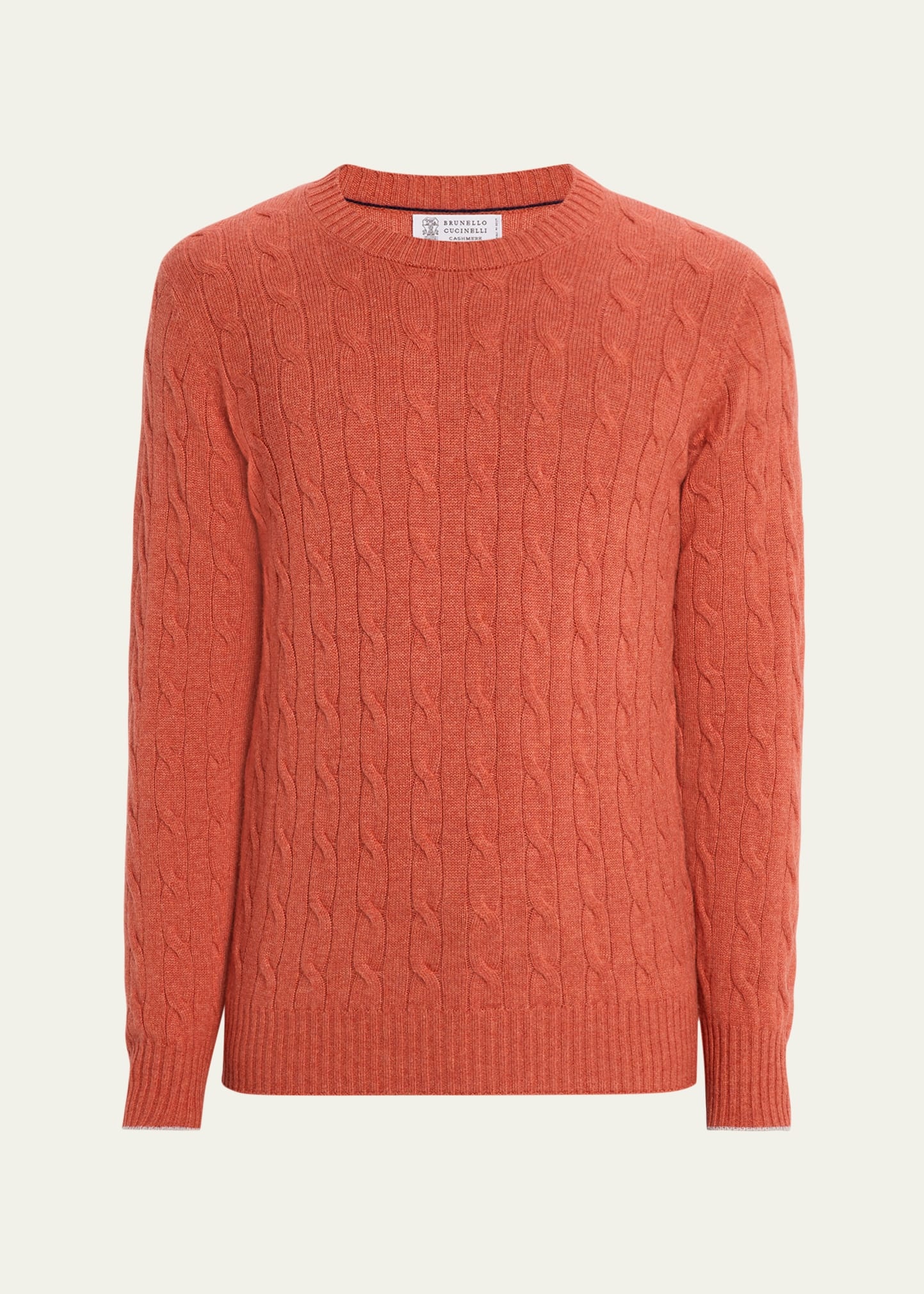 Men's Cashmere Cable Knit Crewneck Sweater - 1