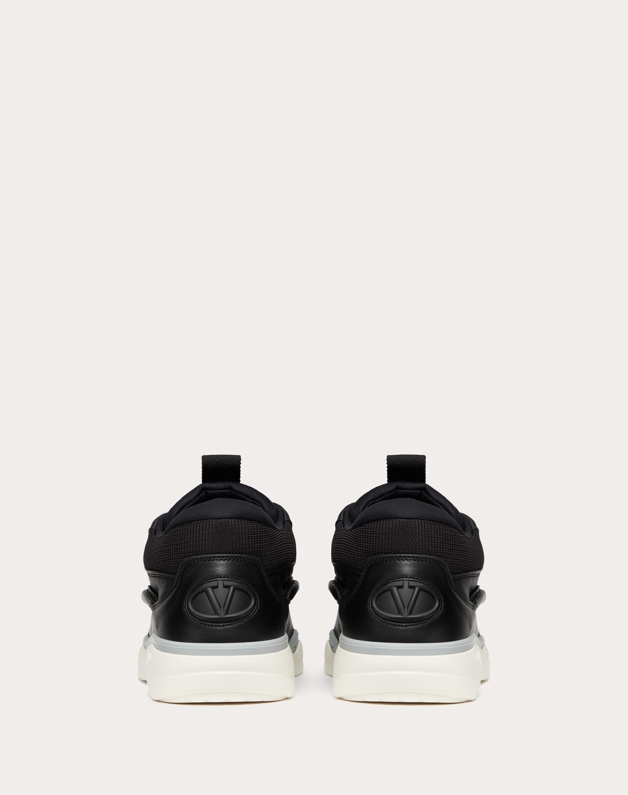 Valentino CALFSKIN LEATHER MID-TOP RUNBOOT SNEAKER | REVERSIBLE