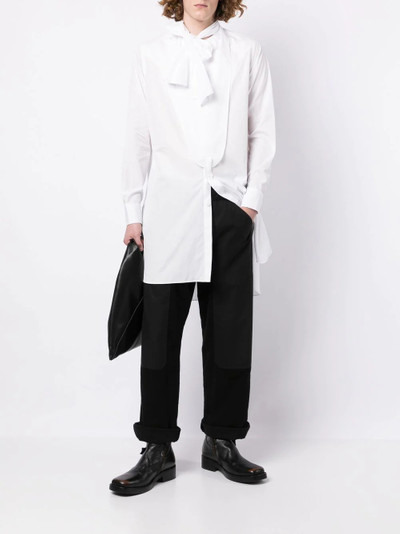 Yohji Yamamoto panelled knee-length cotton shirt outlook