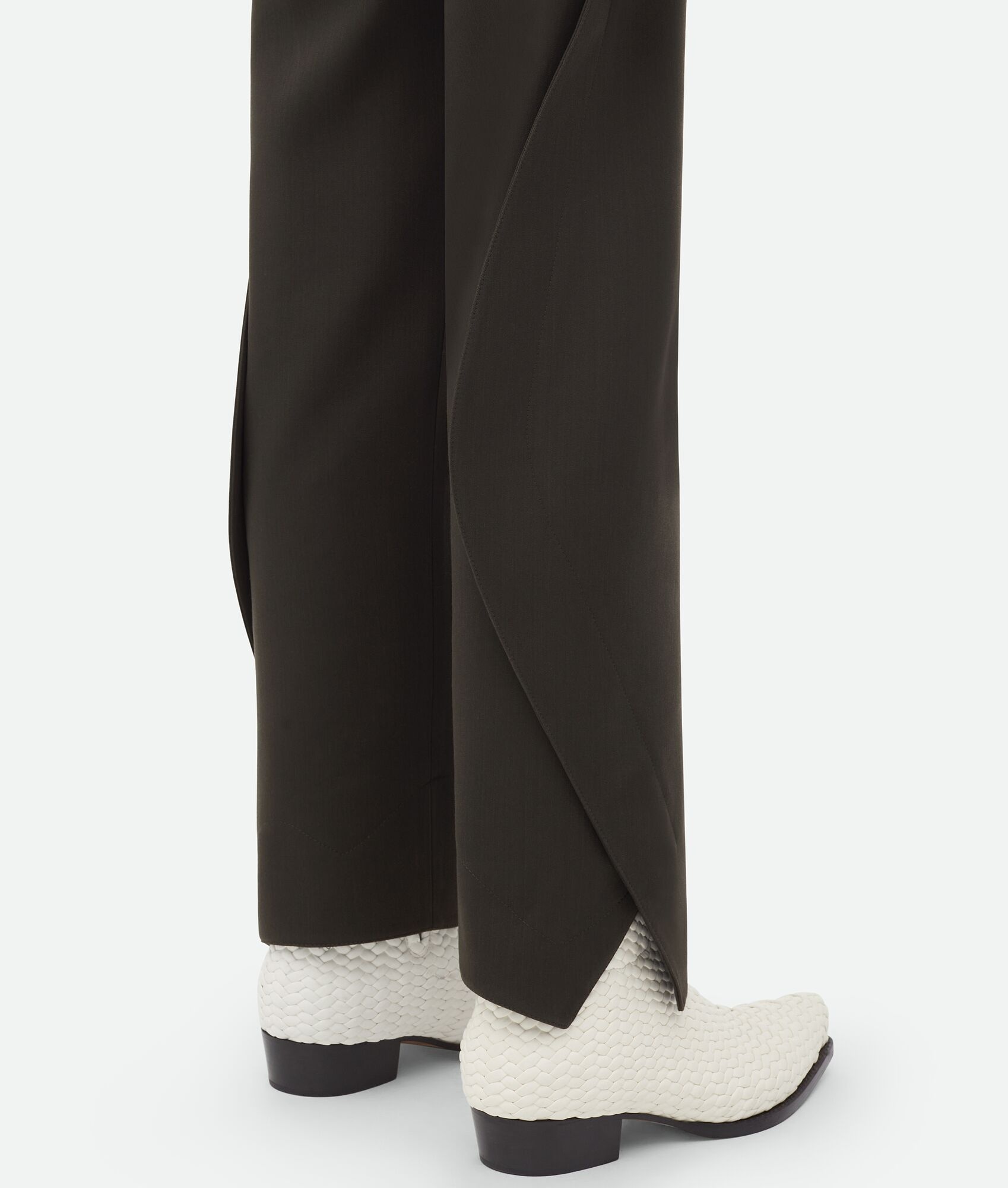 Curved Shape Wool Pants - 5