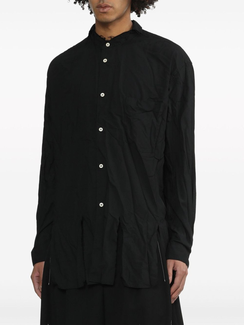 BLACK COMME des GARÇONS frayed asymmetric-hem shirt outlook