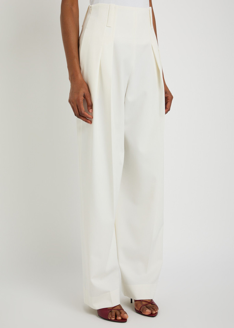 Victoria Beckham Victoria Beckham Pleated High-rise Wool-blend Trousers outlook