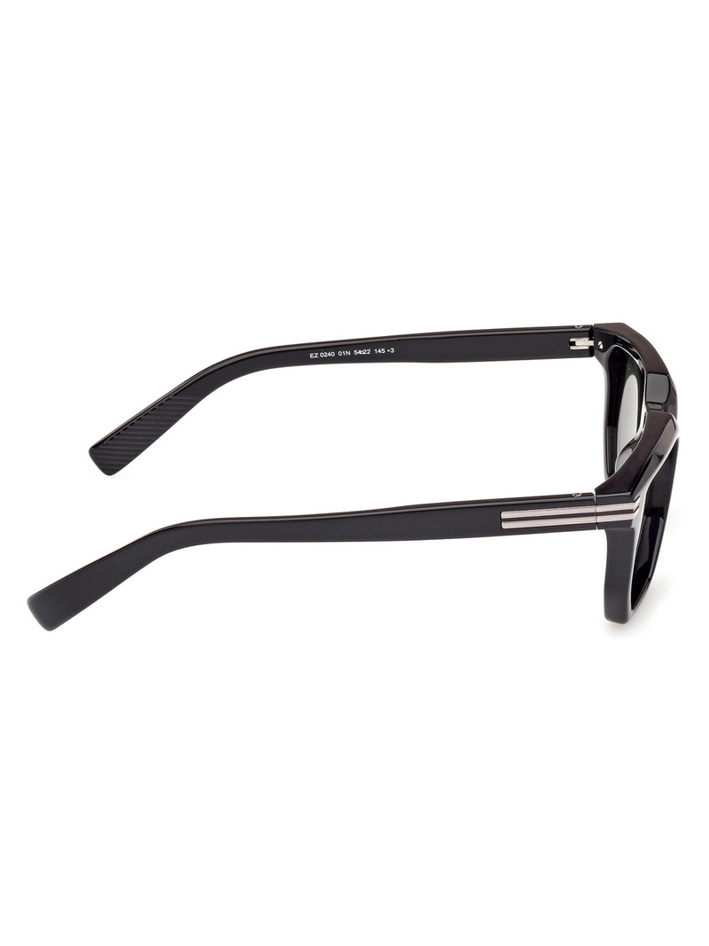 Men's 54MM Rectangular Sunglasses - Shiny Black Green 8