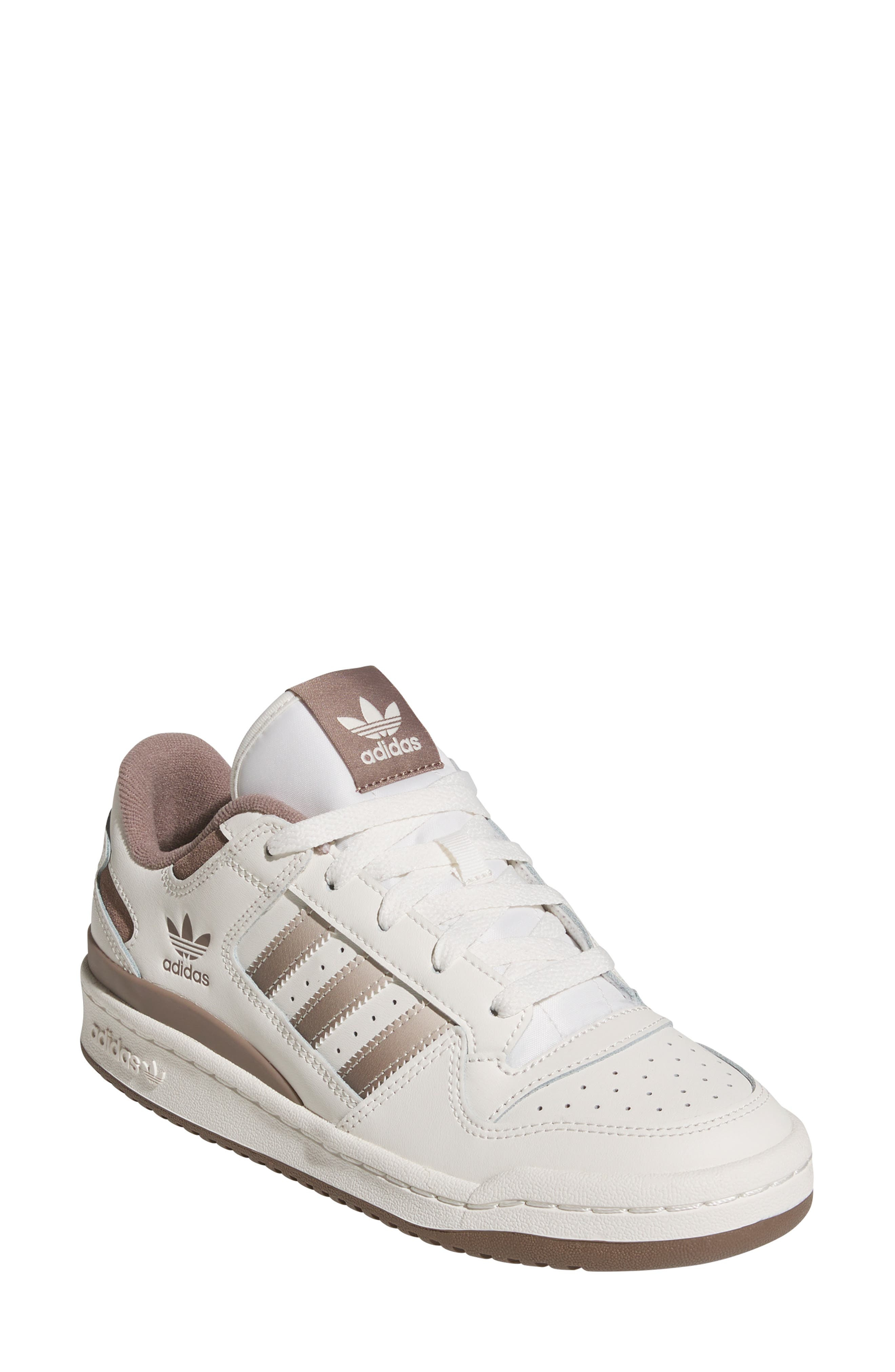 adidas Forum Low CL Basketball Sneaker in Cloud White/White/Brown at Nordstrom - 1