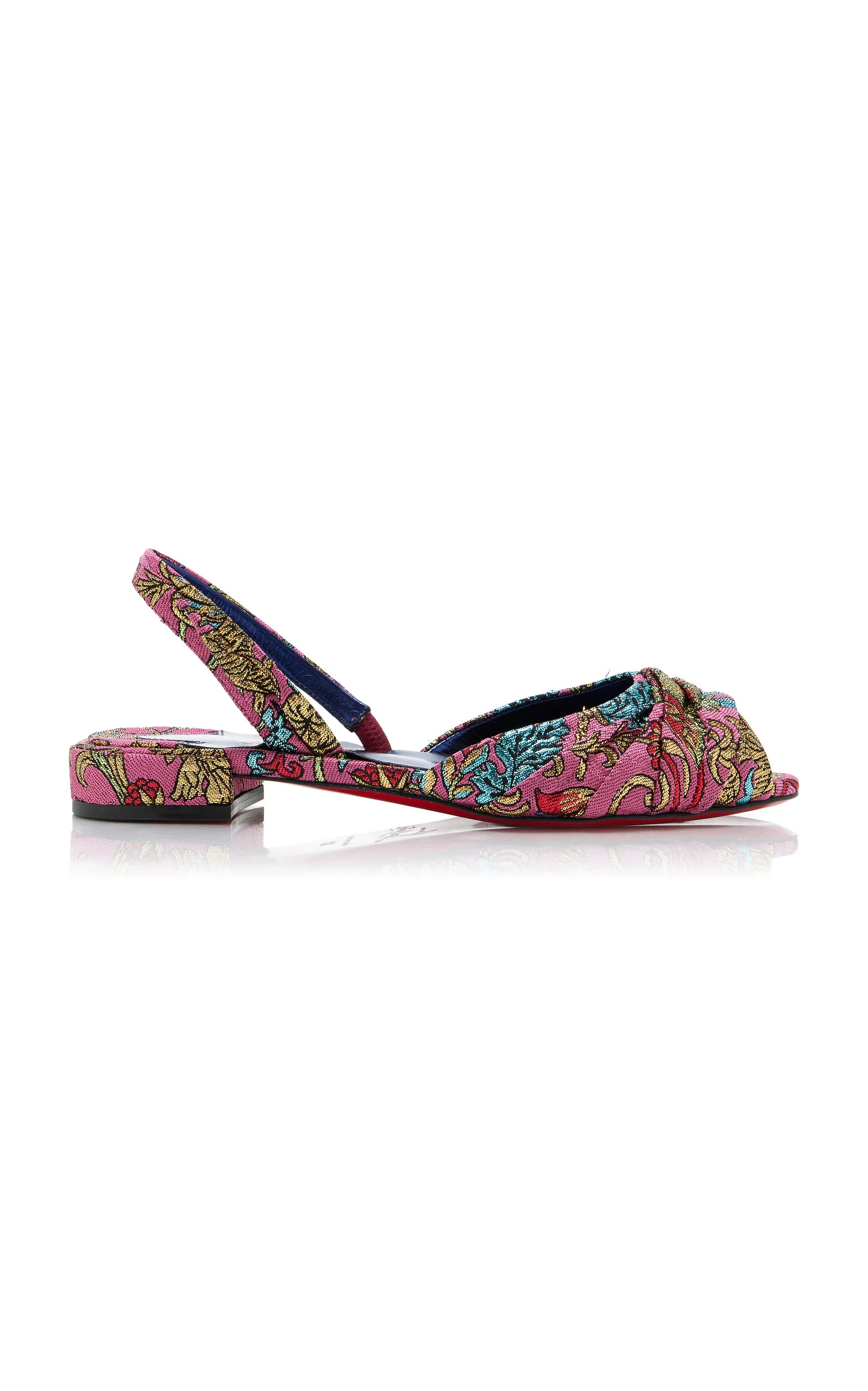 Cordelina Flat Jacquard Florea Slingback Sandals pink - 1