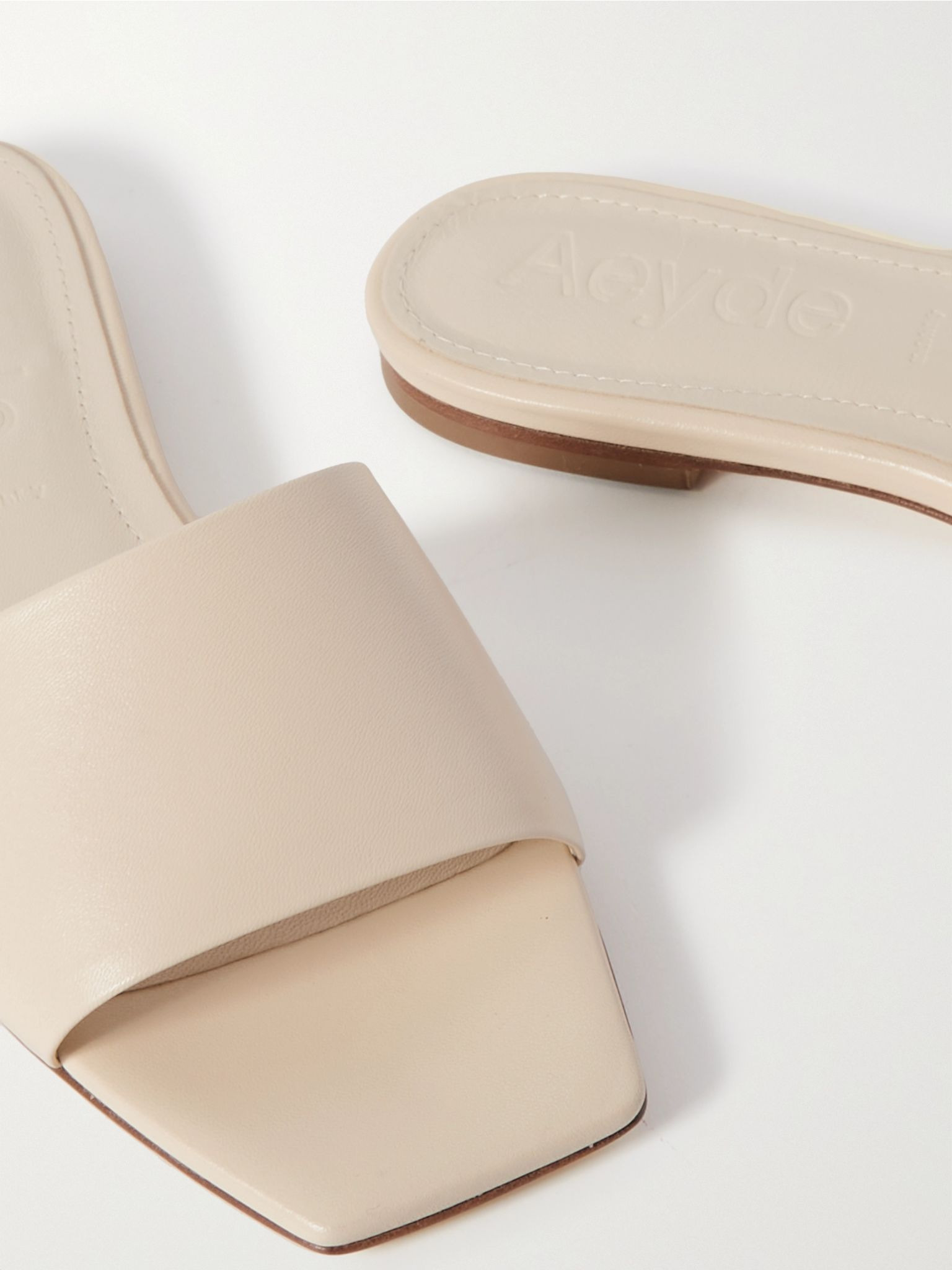 Anna leather sandals Cream - 4