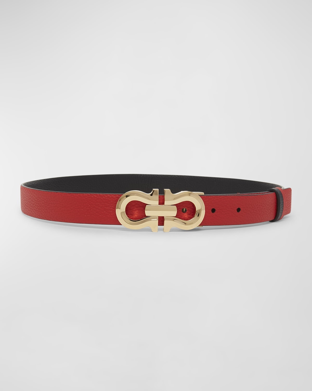 Gancio Contour Reversible Leather Belt - 3