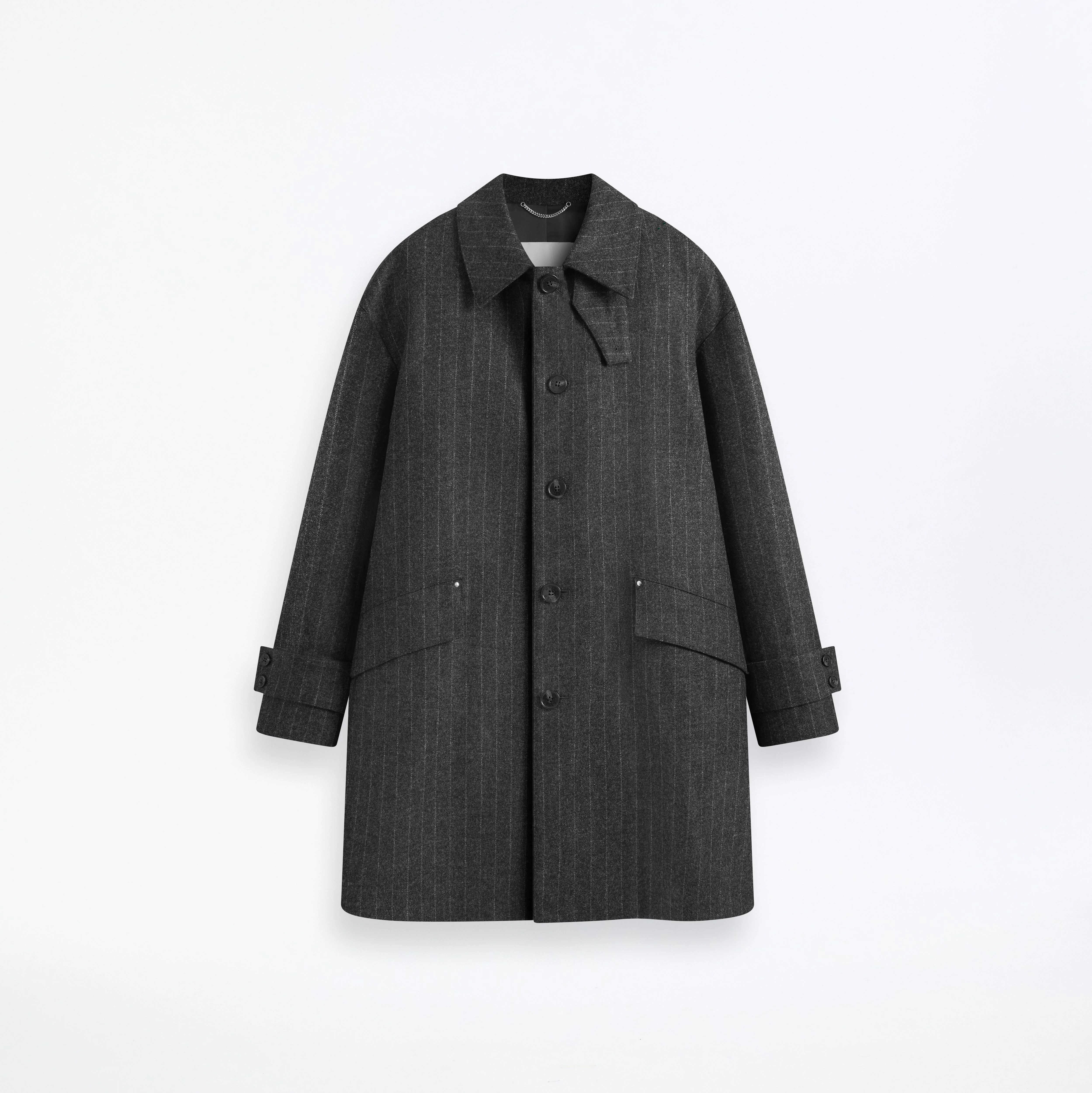 Humbie Chalkstripe Wool Coat - 1