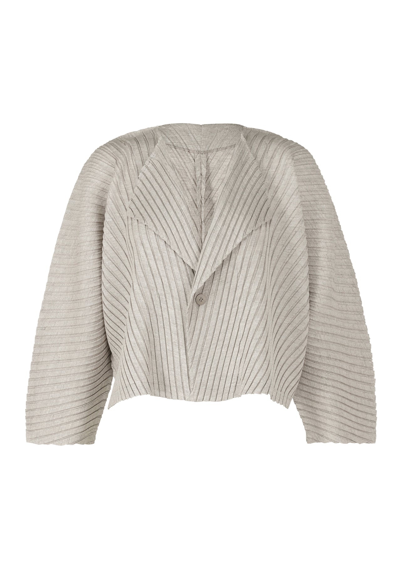 LINEN LIKE PLEATS CARDIGAN - 1