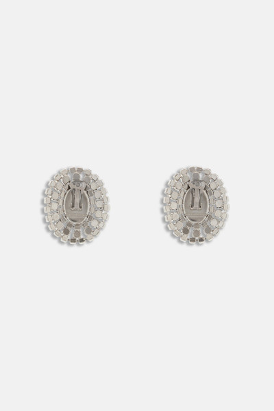 Alessandra Rich OVAL CRYSTAL EARRINGS WITH PEARL outlook