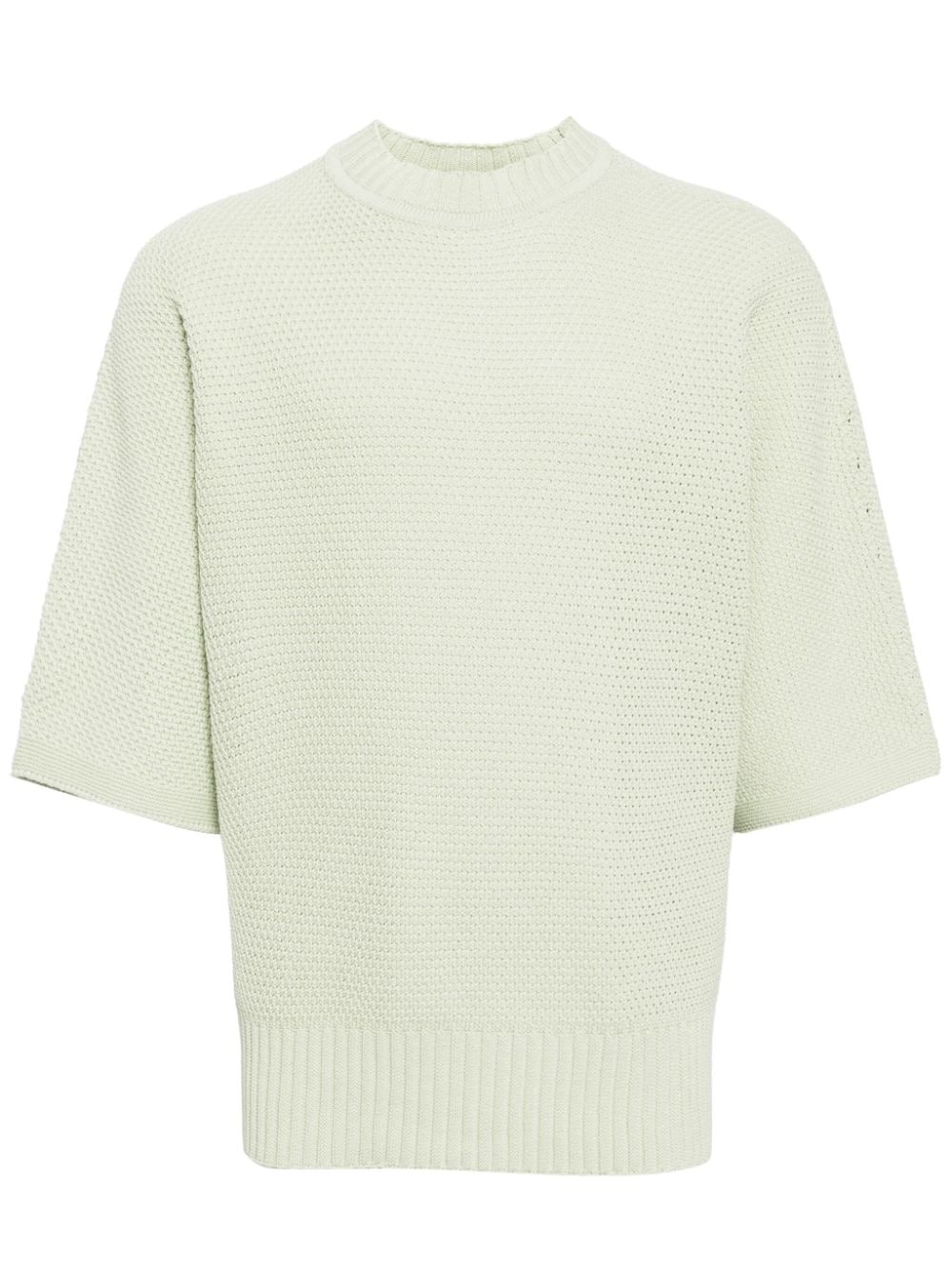 mock-neck chunky-knit T-shirt - 1