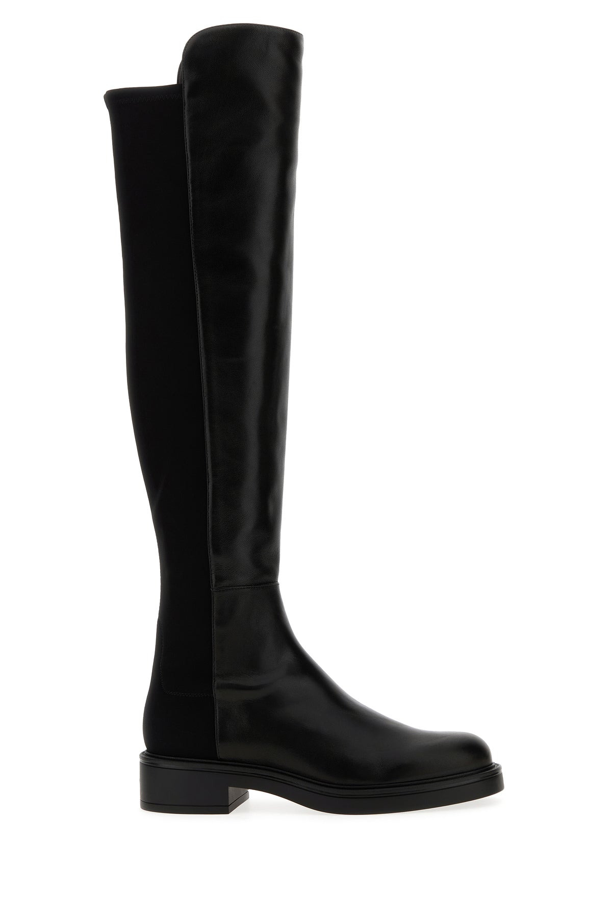 Black nappa leather and fabric Celia boots - 1