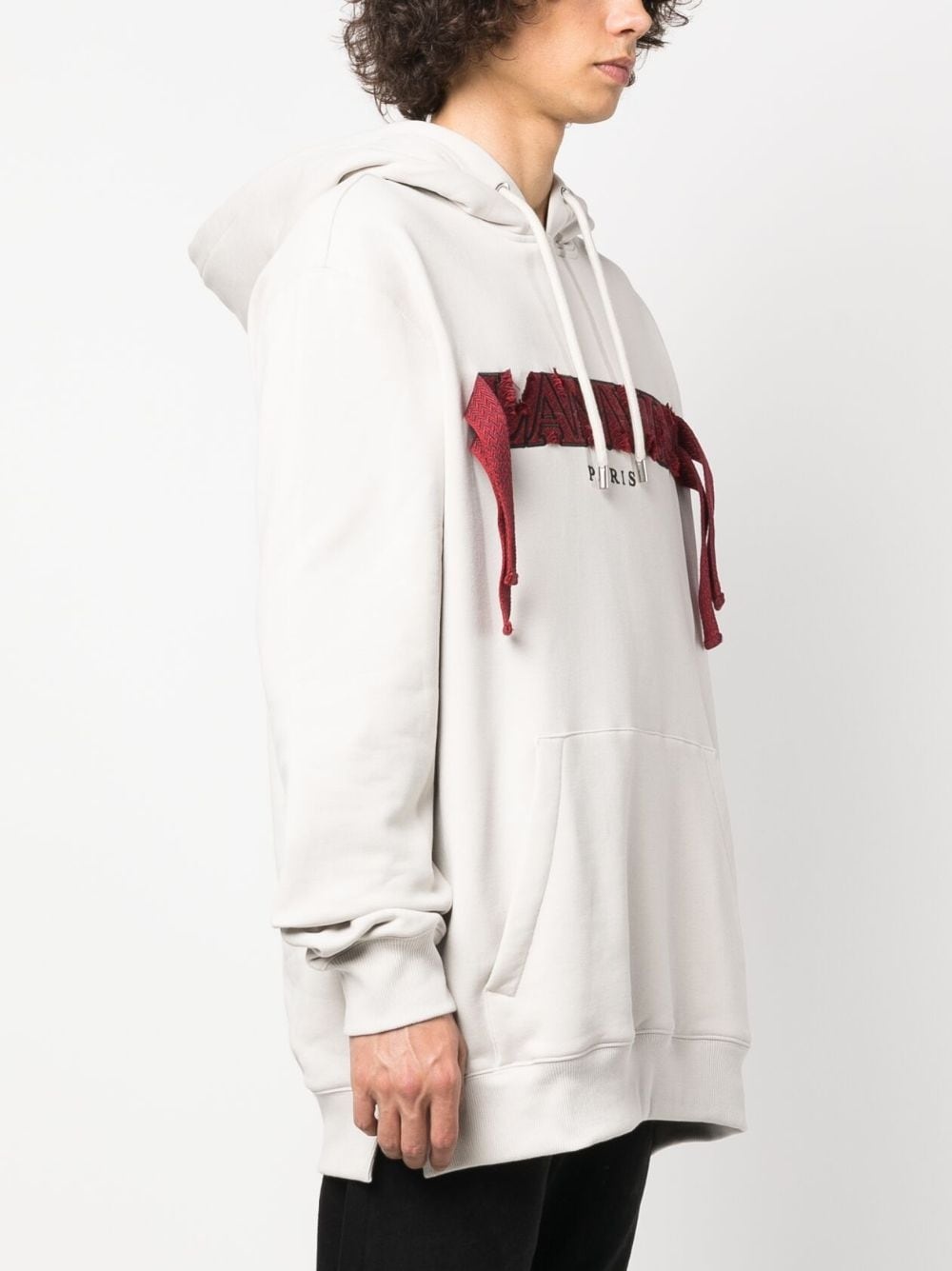 oversized logo-appliqué hoodie - 3