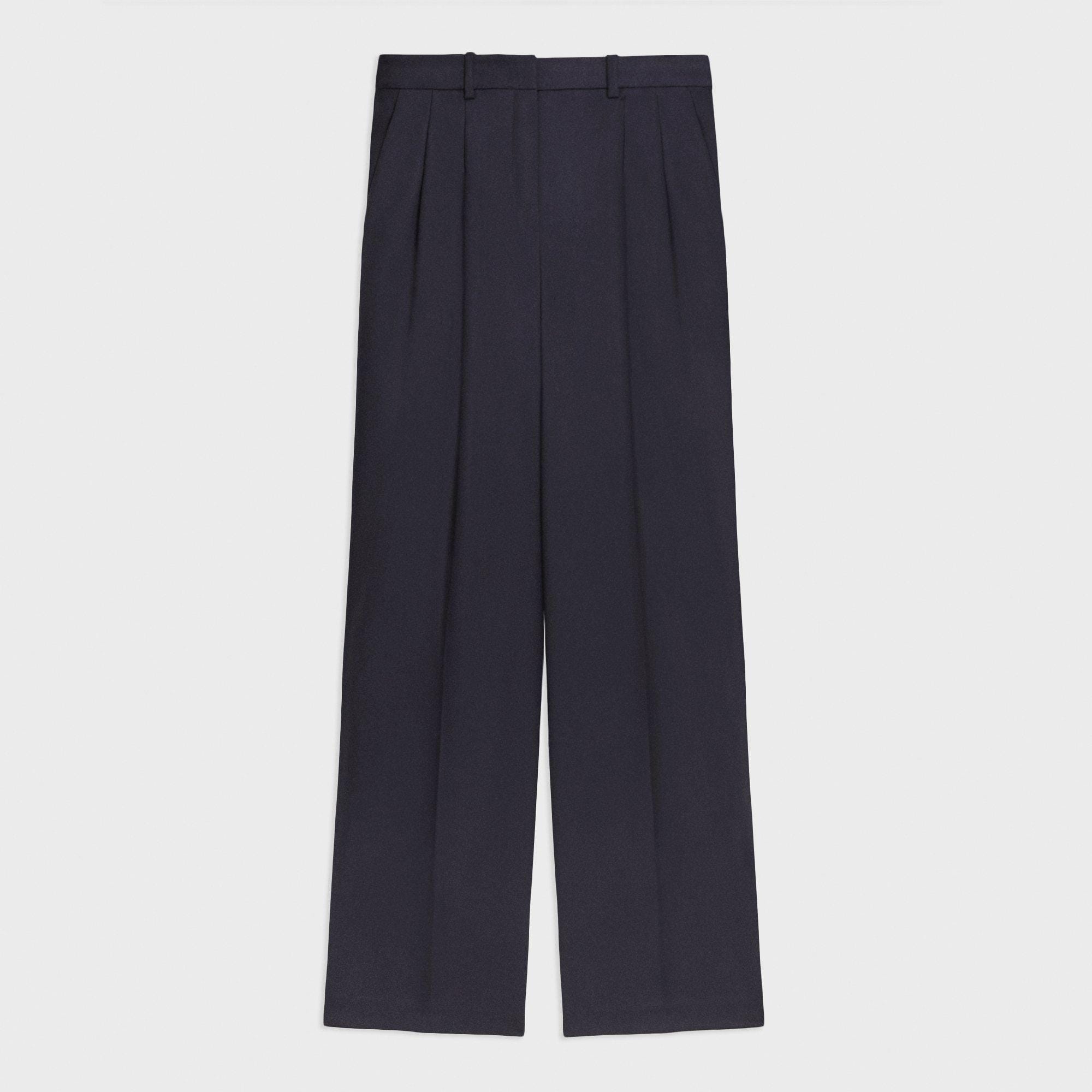 Double Pleat Pant in Sleek Flannel - 1