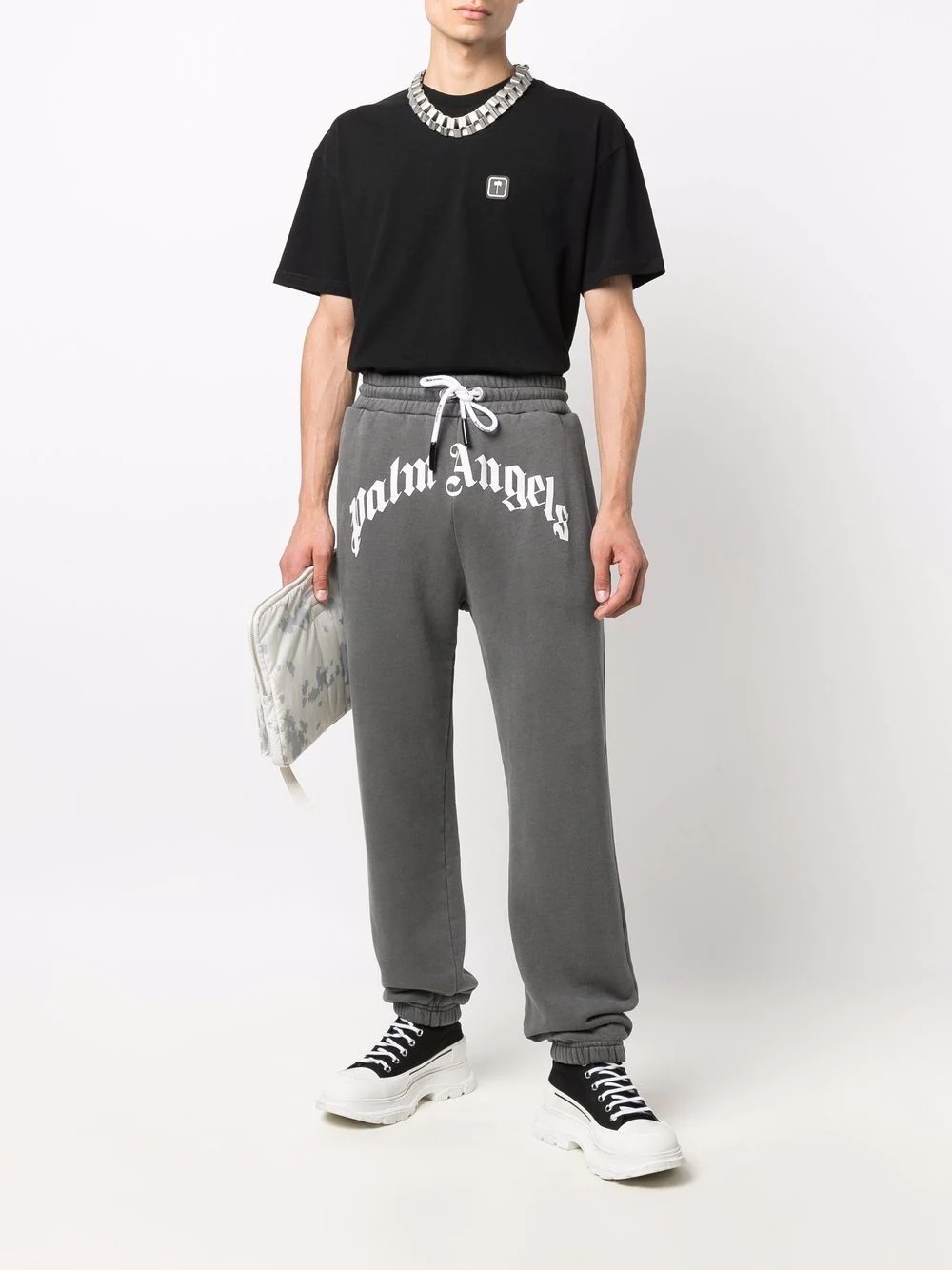 curved logo track pants - 2