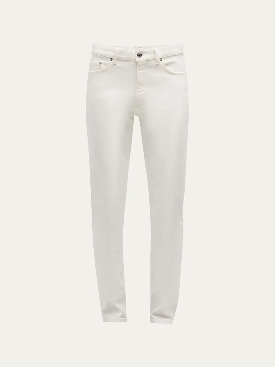 Men's 5-Pocket Solid Denim Jeans - 1