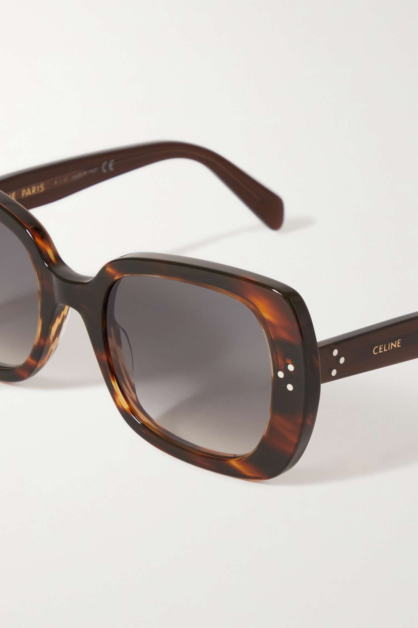 Square-frame tortoiseshell acetate sunglasses - 4