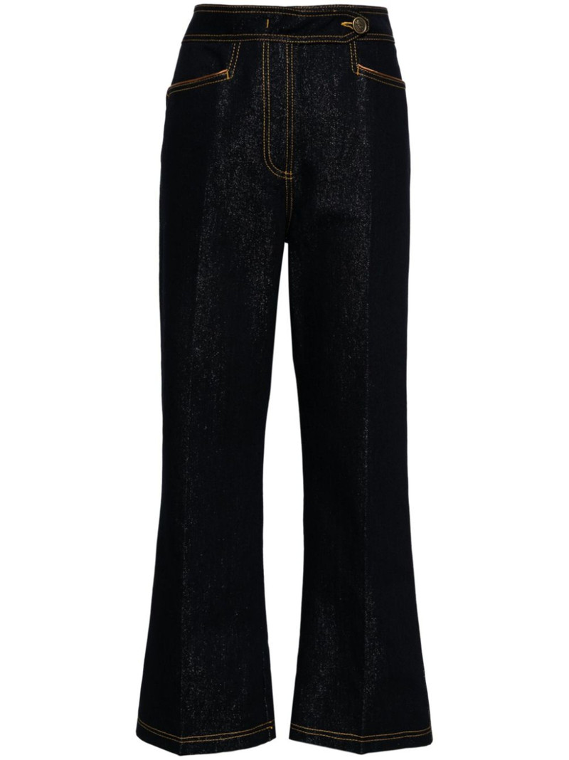 Pegaso-buttons cropped jeans - 1