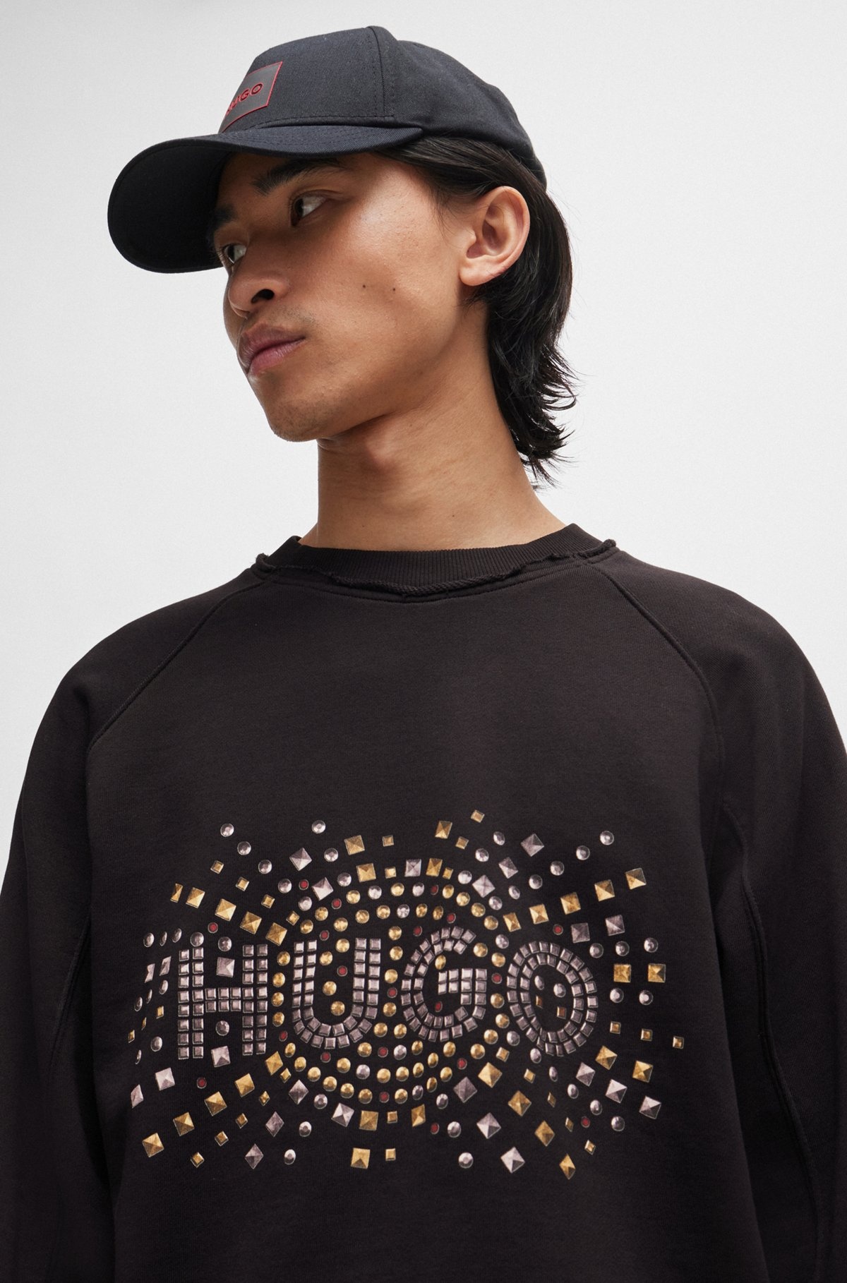 COTTON-TERRY SWEATSHIRT WITH STUD-EFFECT LOGO ARTWORK - 3