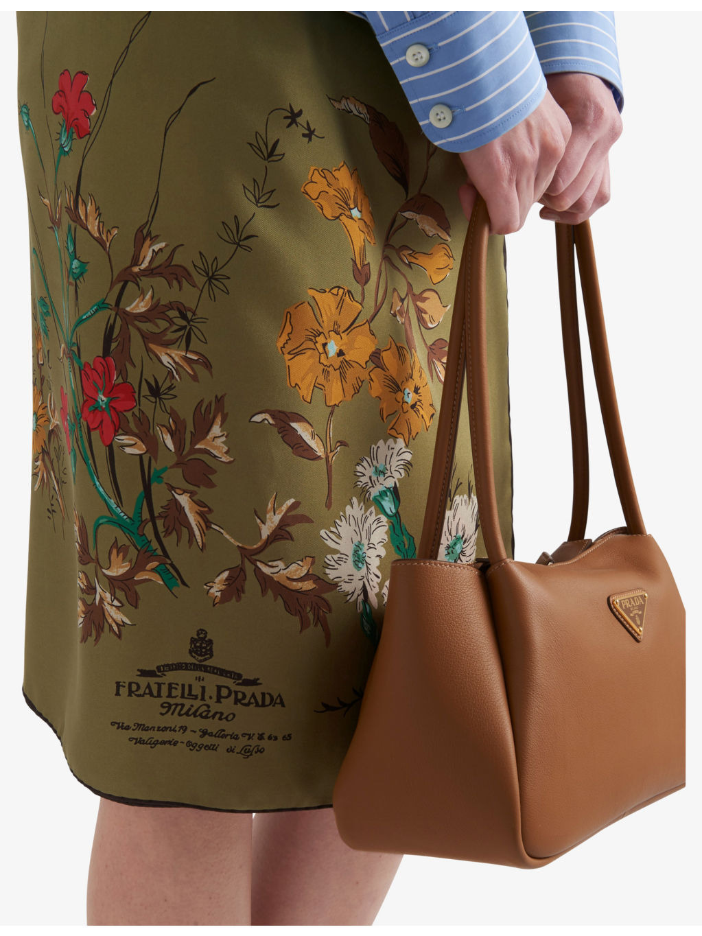 Floral-print belted-waist high-rise silk mini skirt - 3