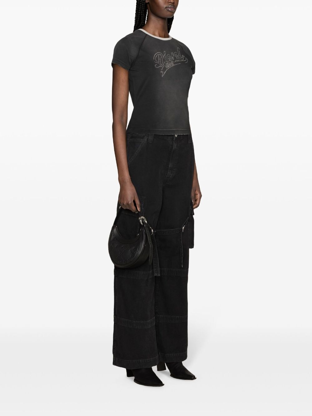 rhinestone-embellished cotton-blend T-shirt - 3
