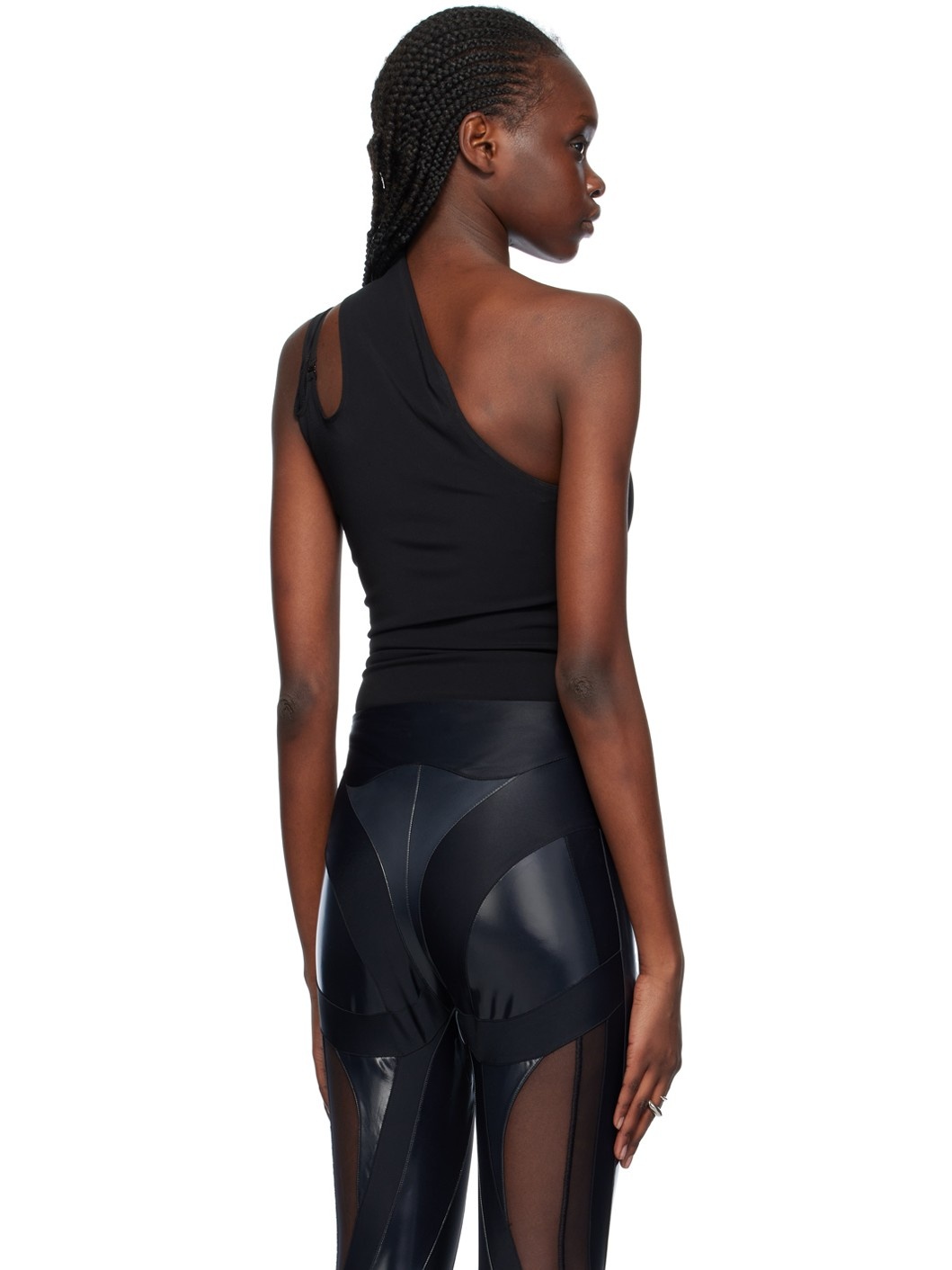 Black Asymmetric Bodysuit - 3