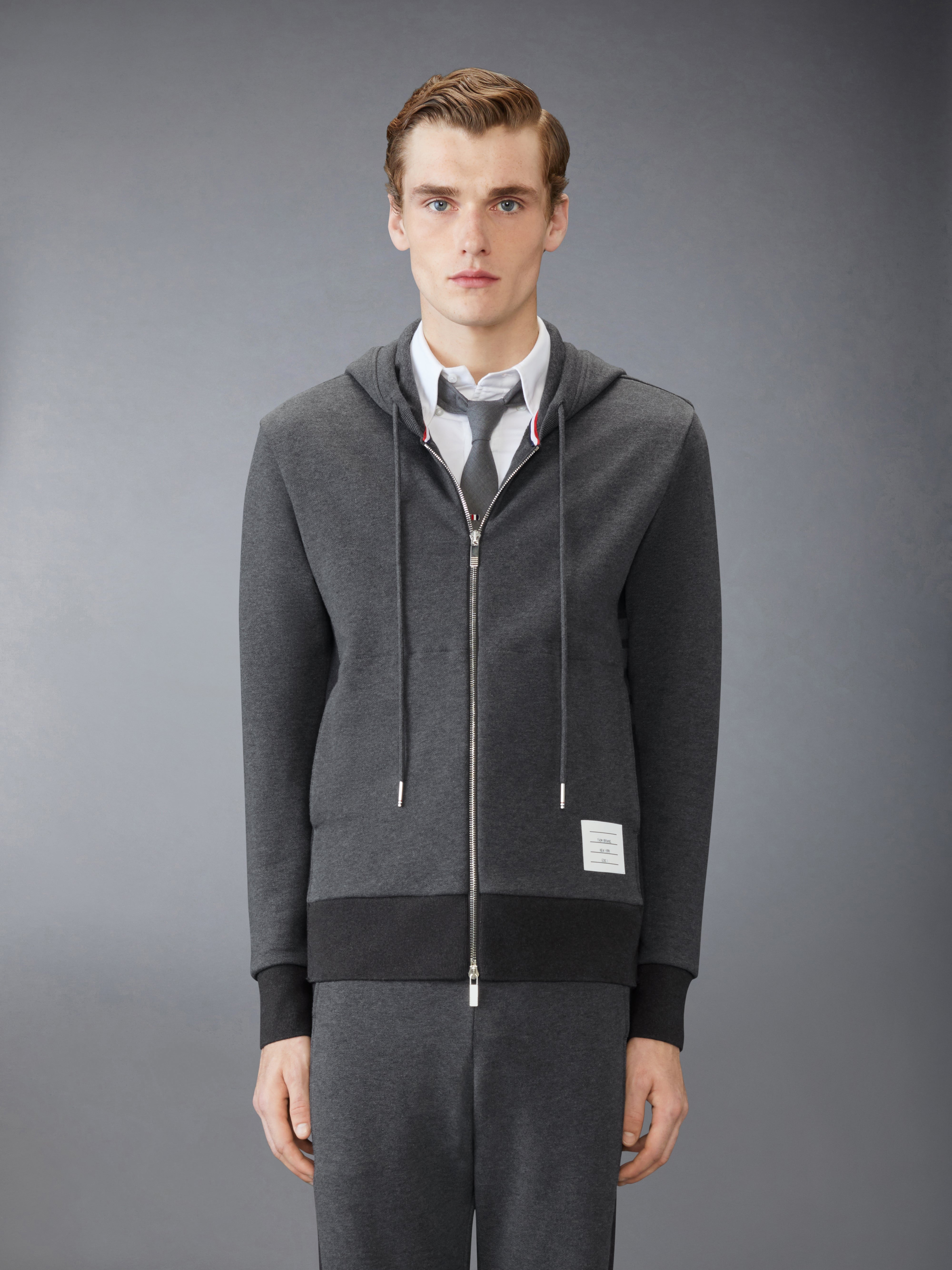 Classic 4-Bar Jersey Zip up Hoodie - 2