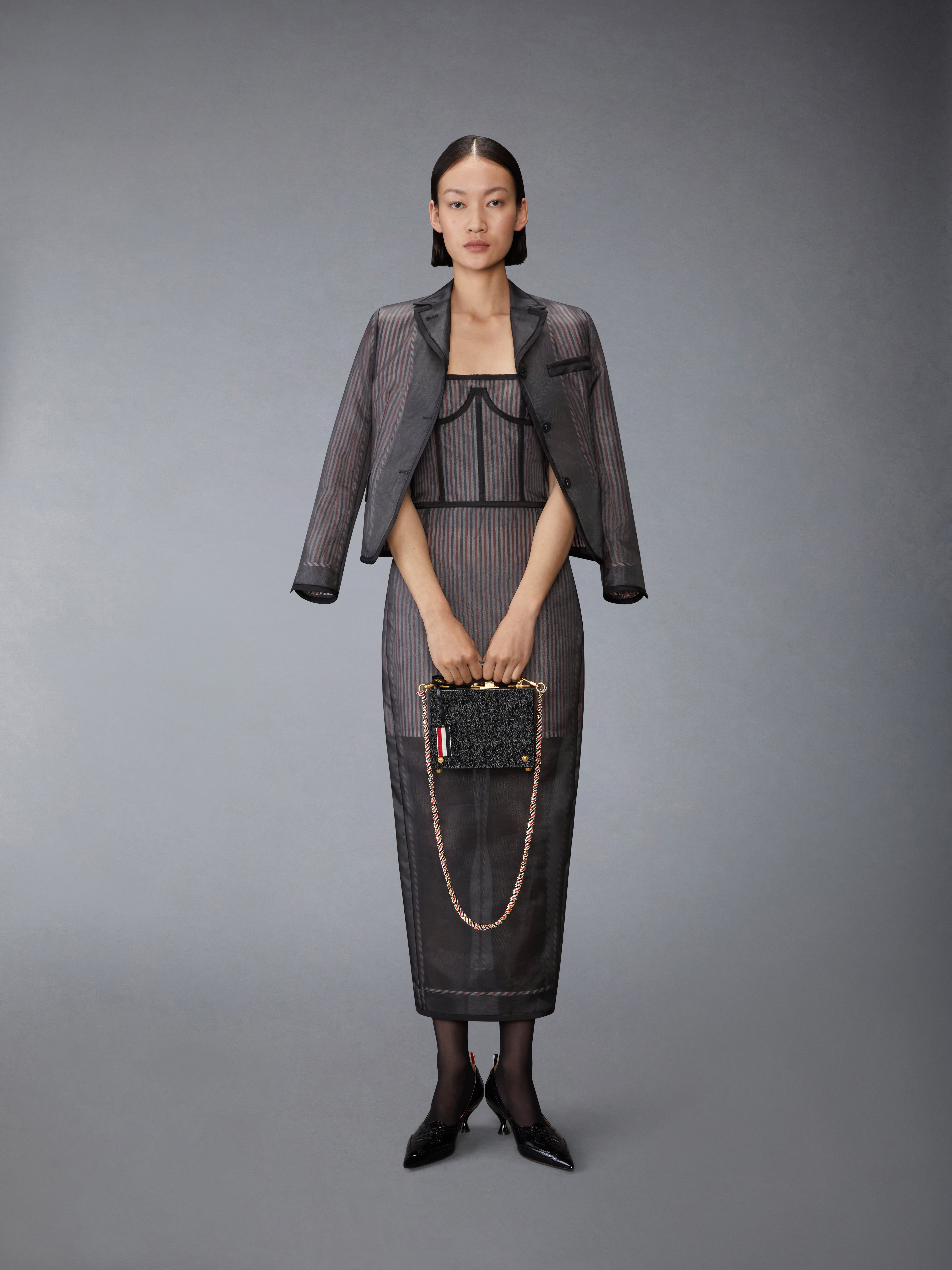 SILK ORGANZA HIGH WAISTED PENCIL SKIRT - 5