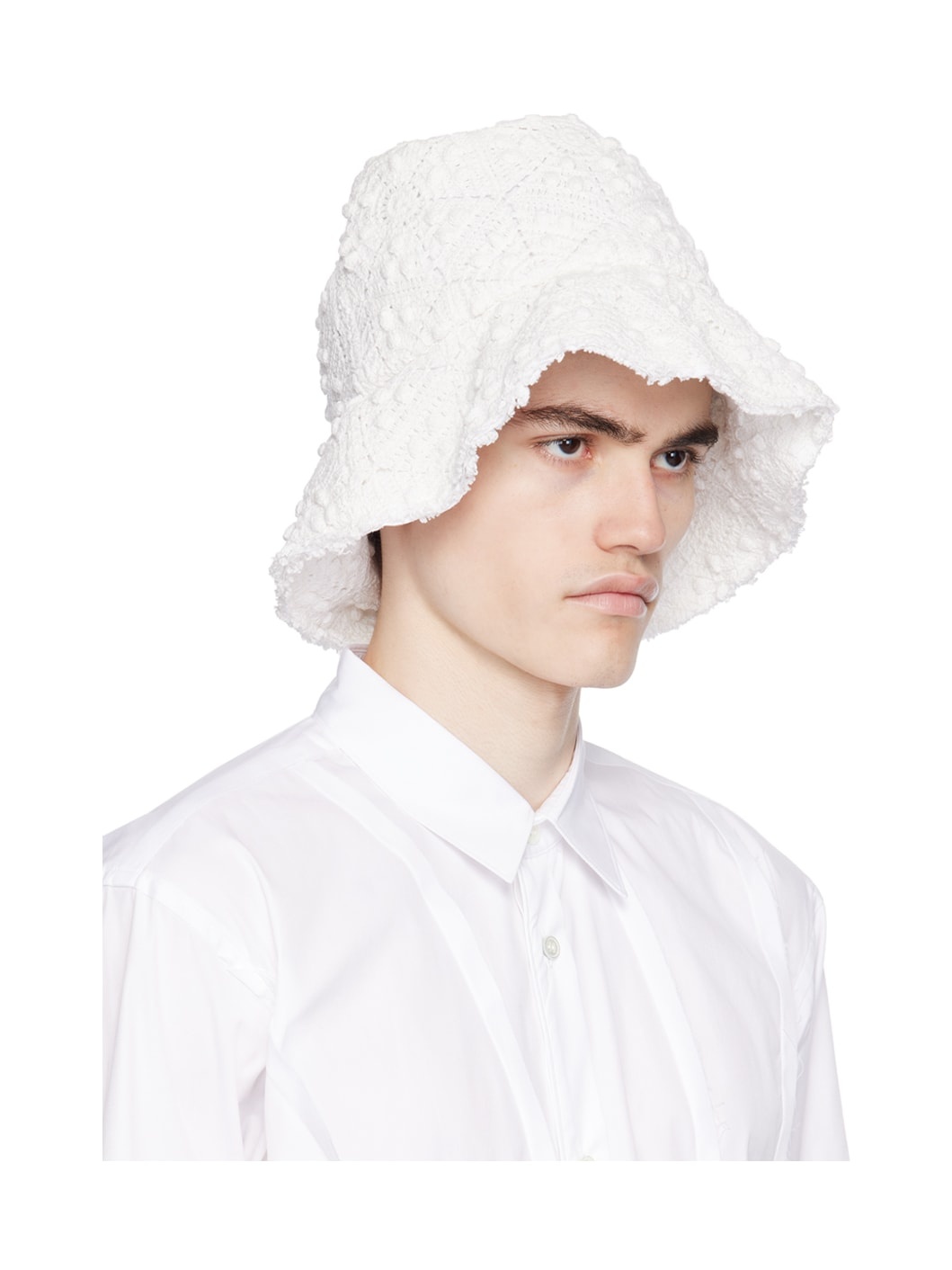 White Crochet Hat - 4