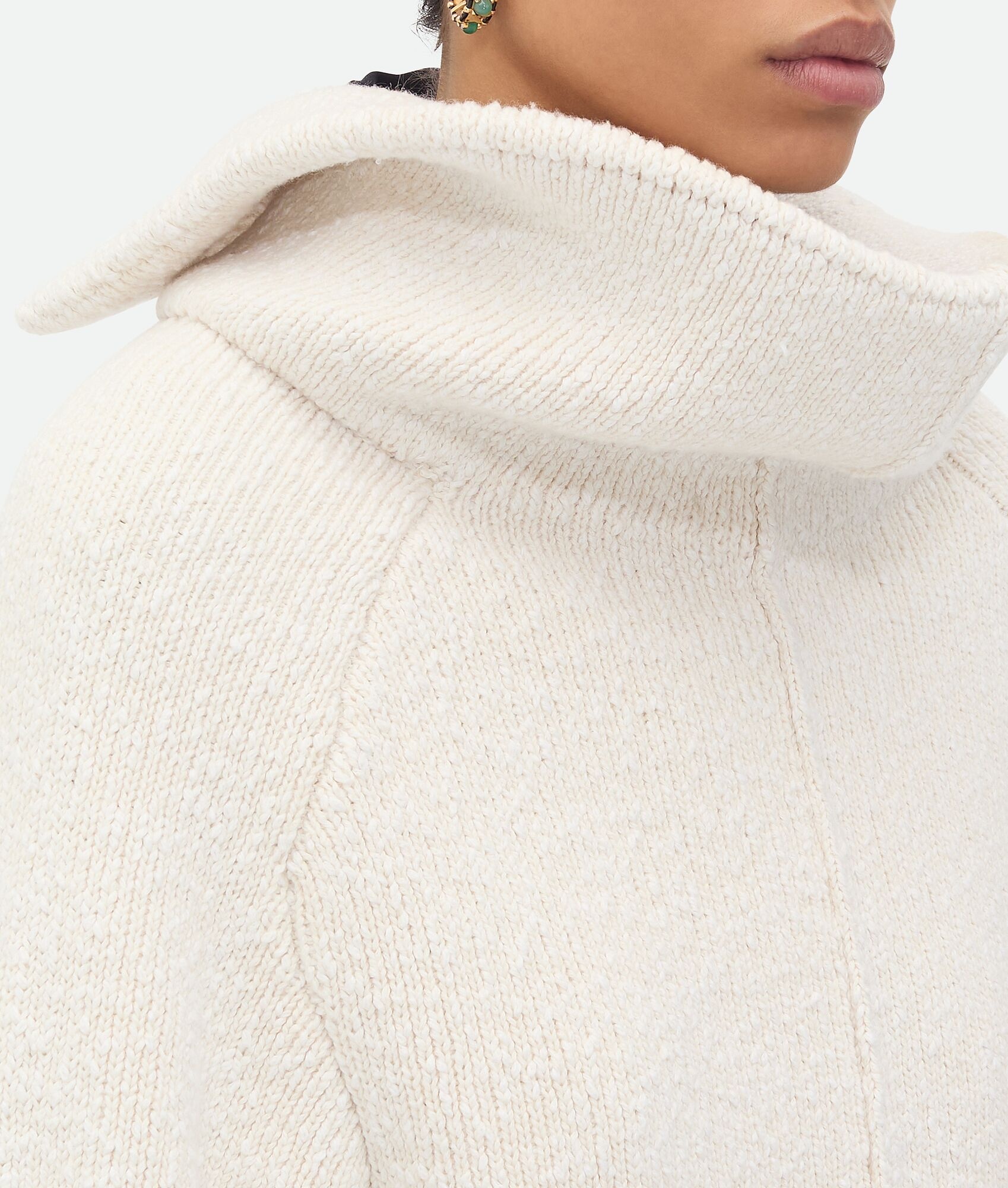 Compact Cotton High Neck Jumper - 6