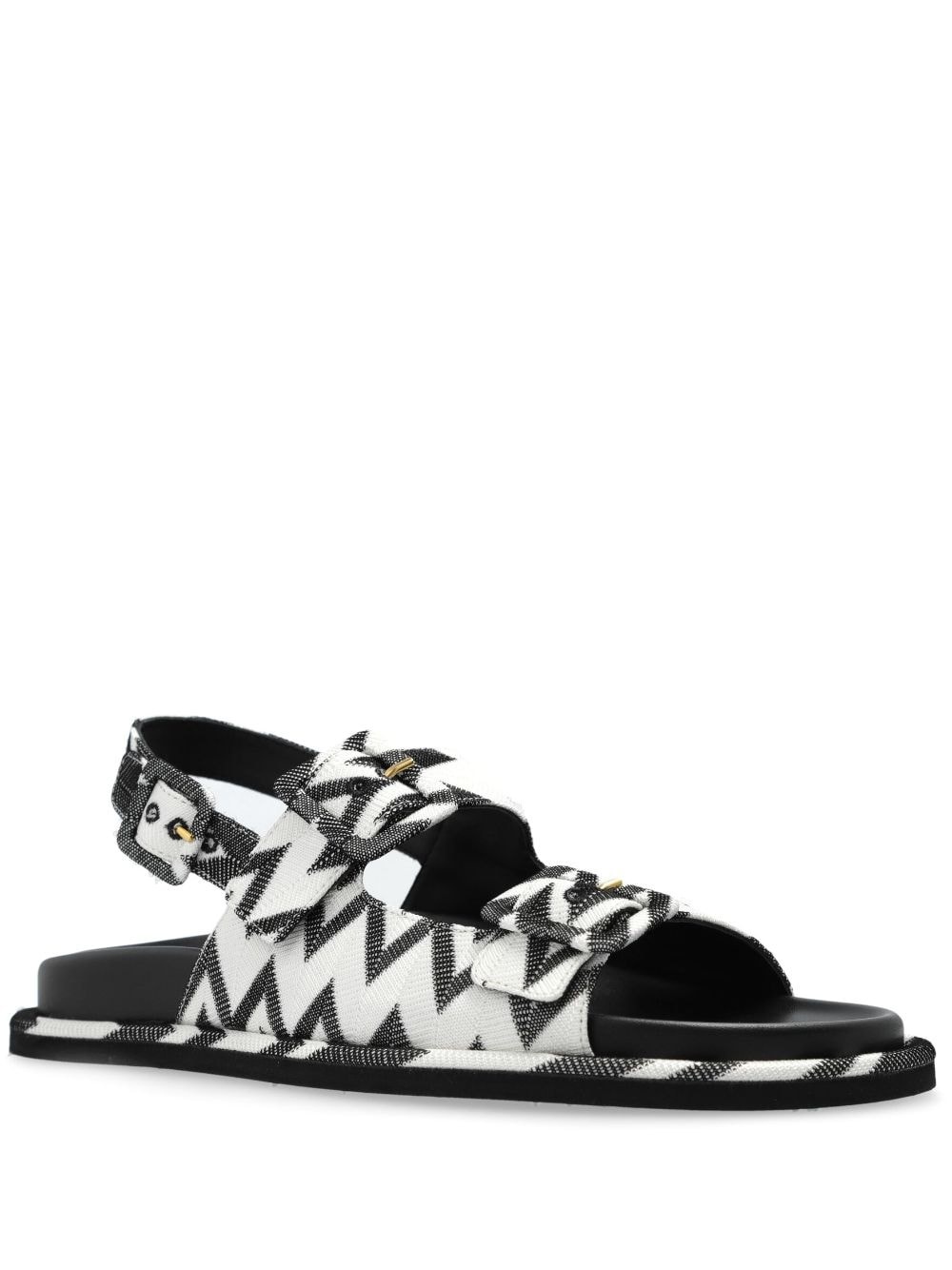 zigzag-knit buckled sandals - 2