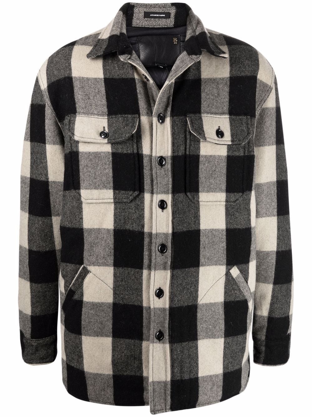 check button-down shirt jacket - 1