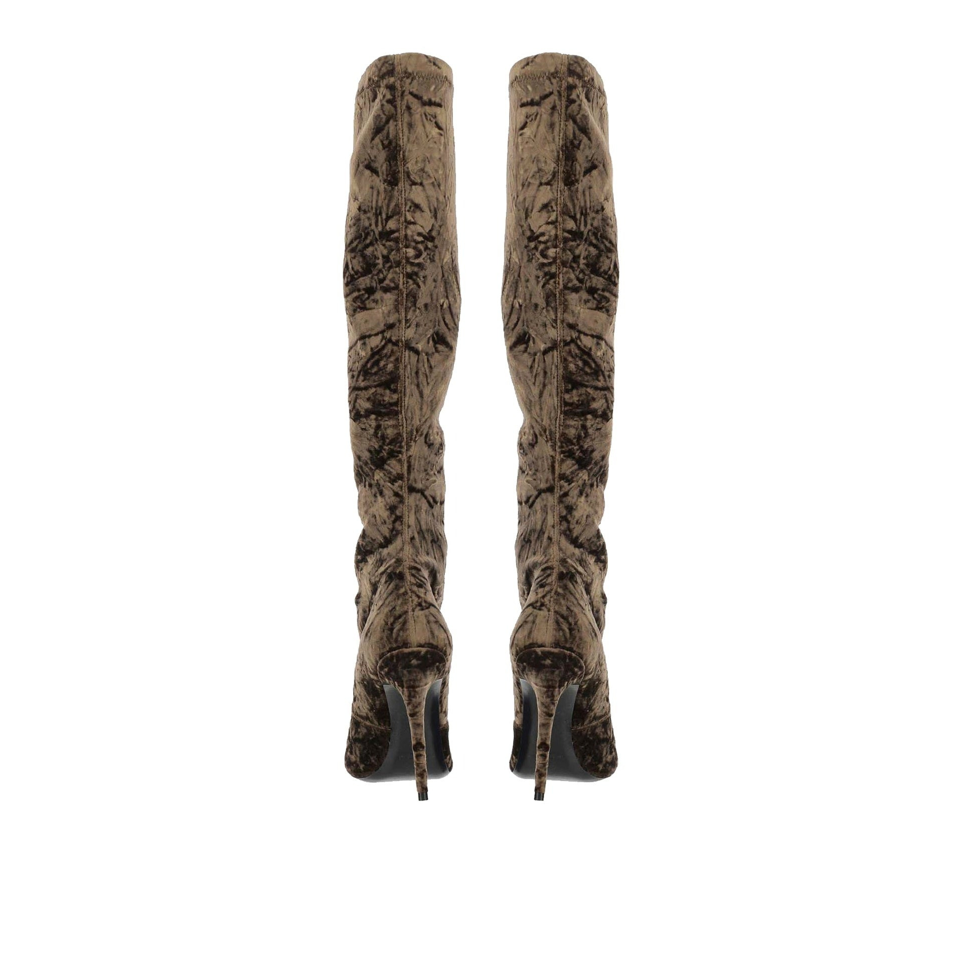 Saint Laurent Talia Velvet Boots Women - 3