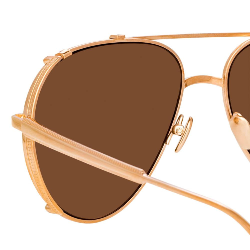NEWMAN AVIATOR SUNGLASSES IN ROSE GOLD - 4