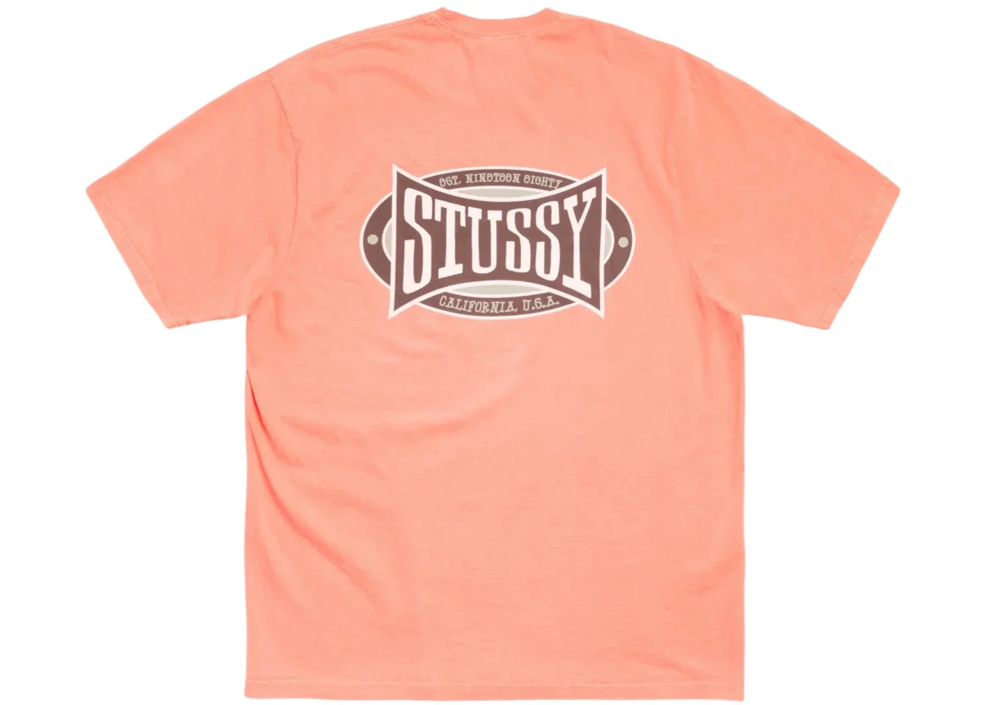 Stussy Champion Oval Pigment Dyed Tee Sherbert - 1