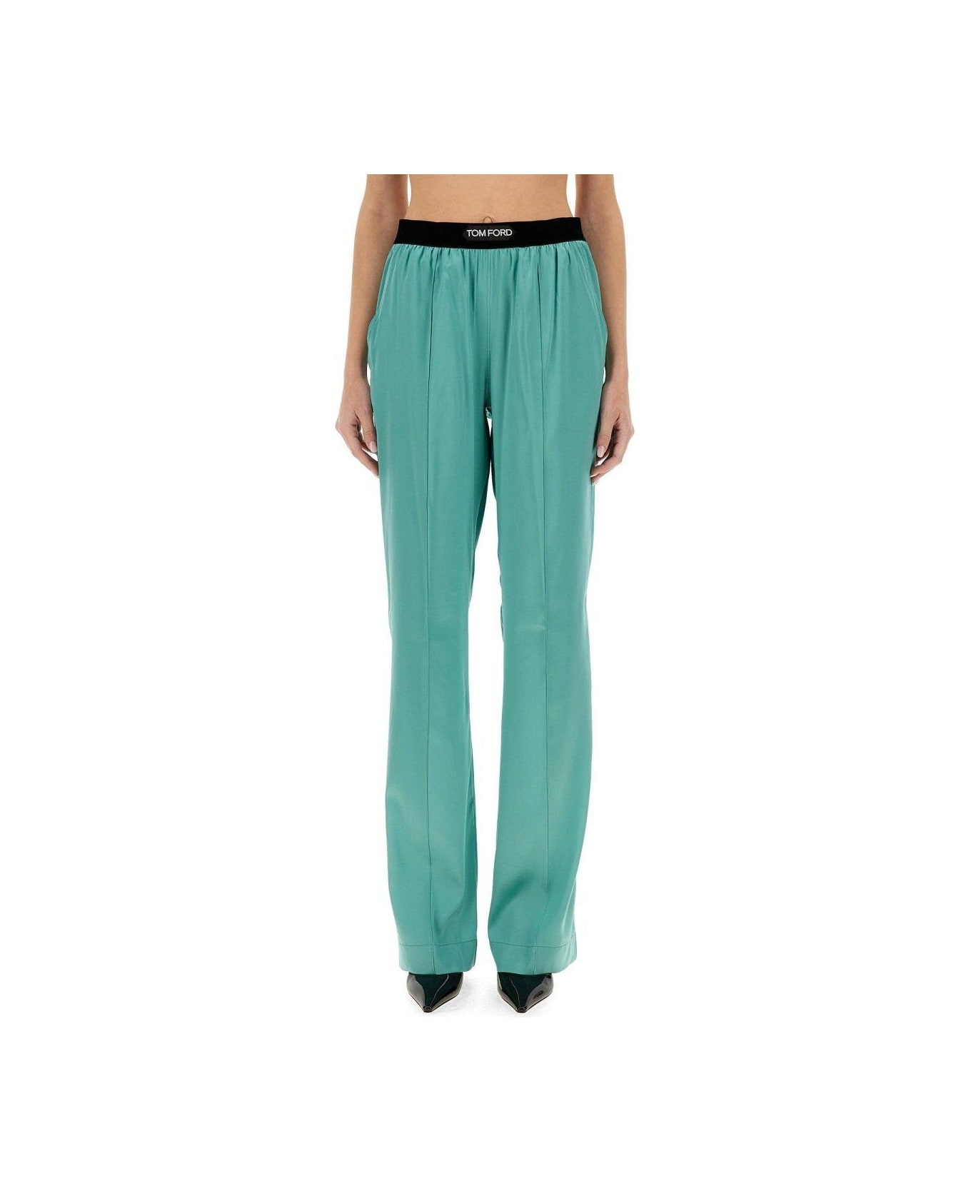 Straight Leg Satin Pants - 1