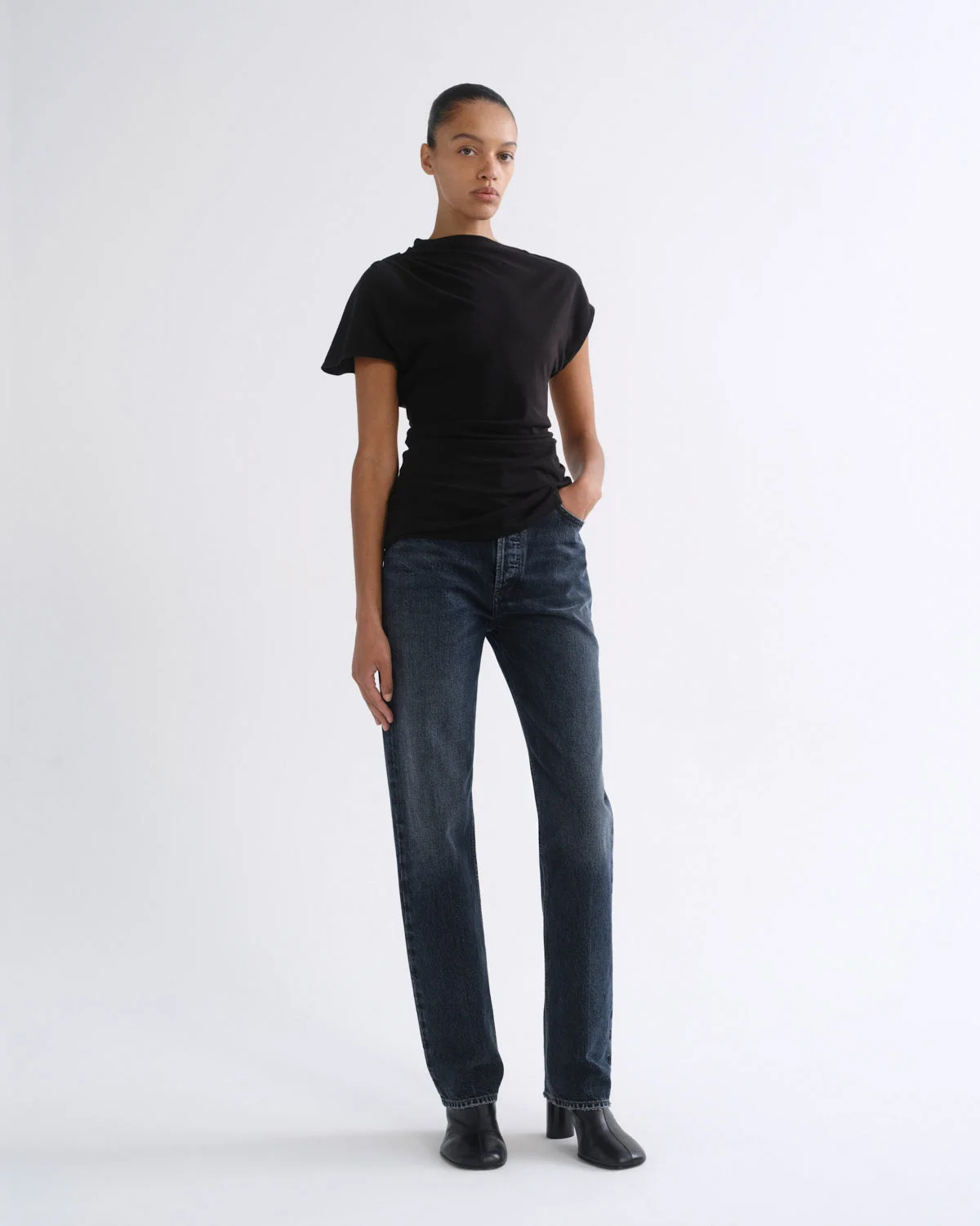 90'S PINCH WAIST HIGH RISE STRAIGHT LONG IN CENTRAL - 1