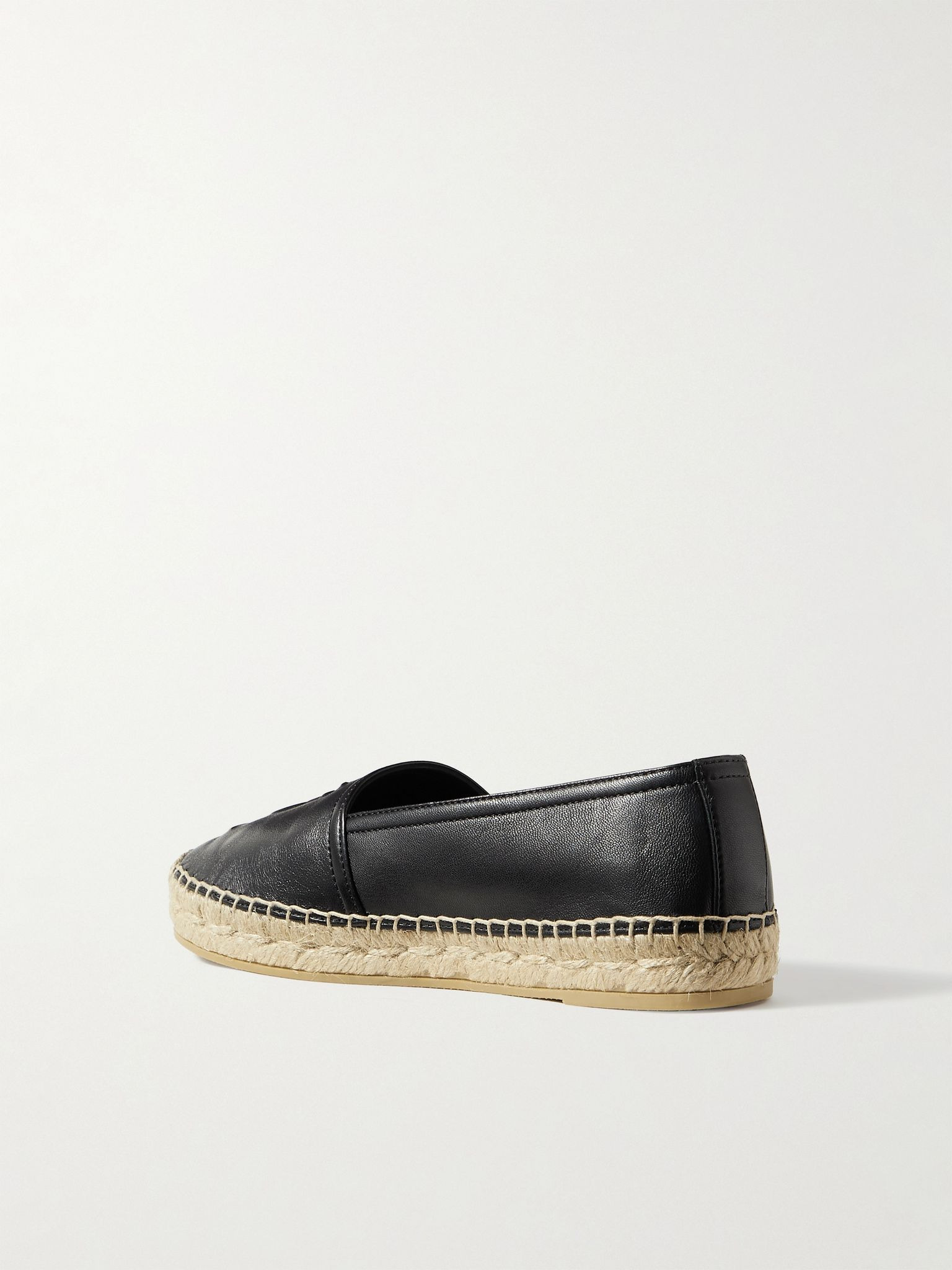 Cassandre logo-embossed leather espadrilles Black - 3