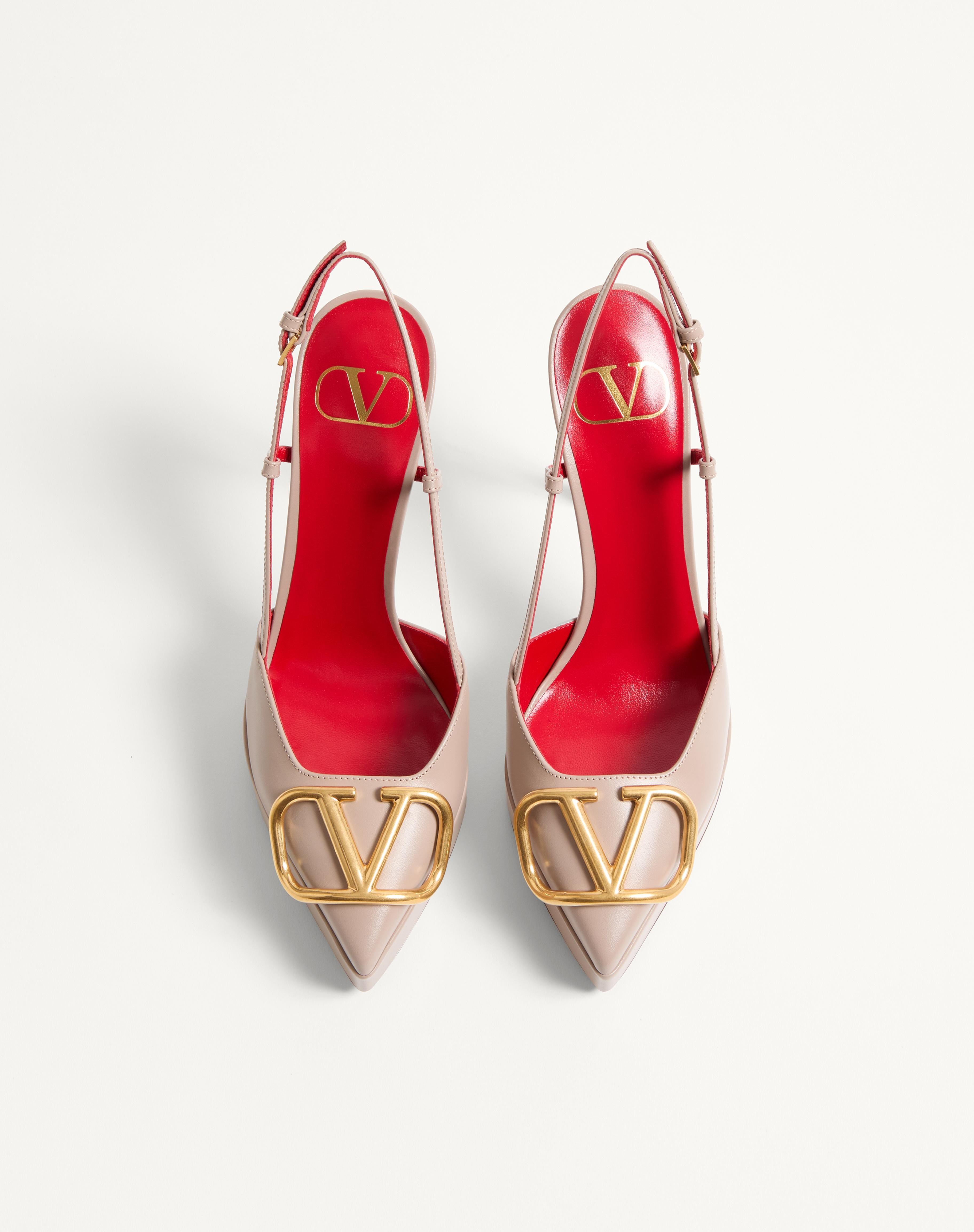 VLOGO SIGNATURE CALFSKIN SLINGBACK PLATFORM PUMP 120MM - 4
