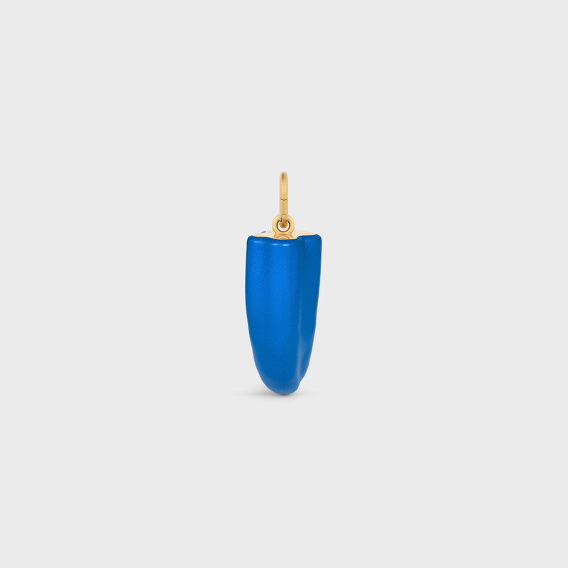 Celine Charms SMALL HORN IN Resin, Leather and Brass with Gold Finish 4