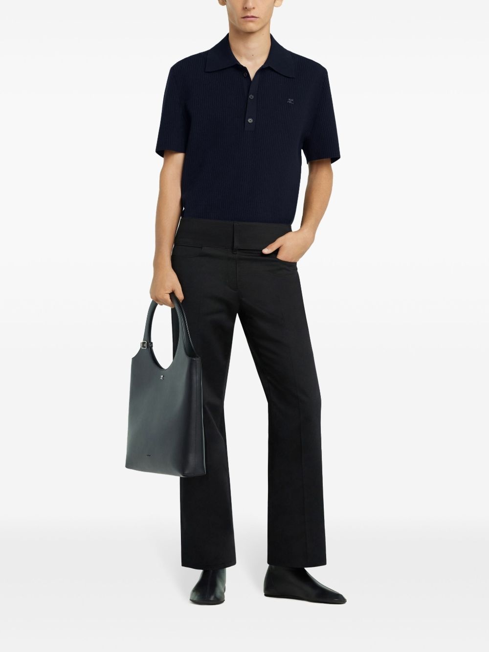 ribbed polo shirt - 2