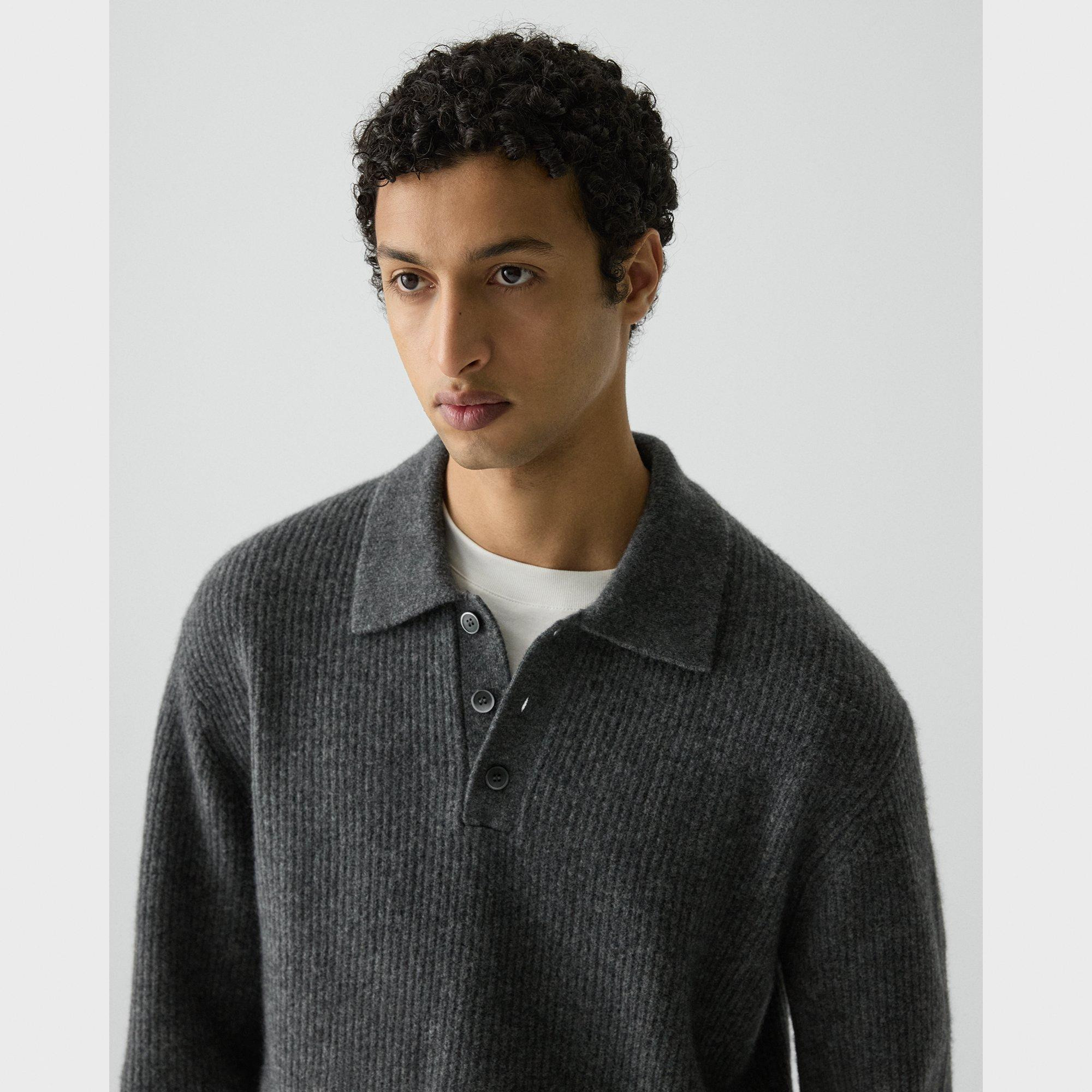 Relaxed Polo Sweater in Astor Wool - 5