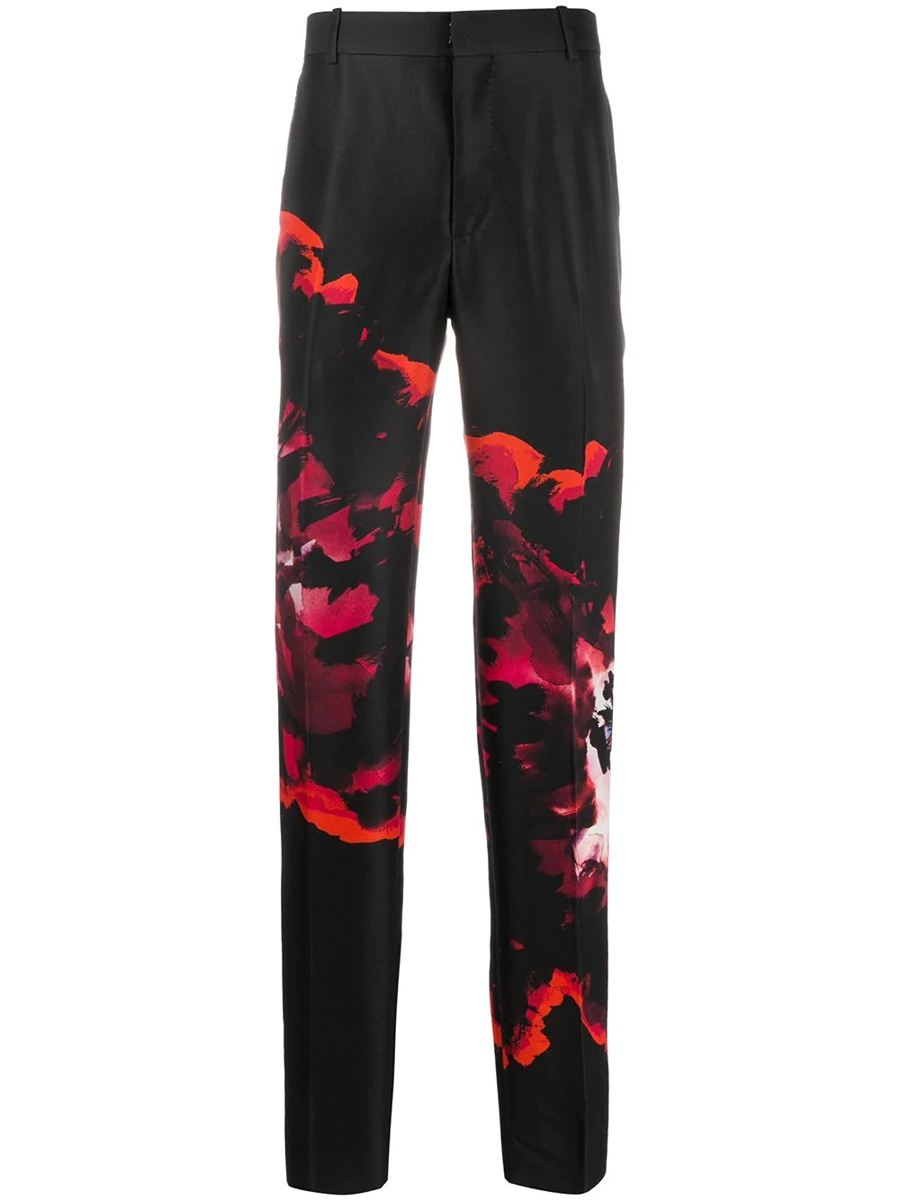 floral-print tailored trousers - 1