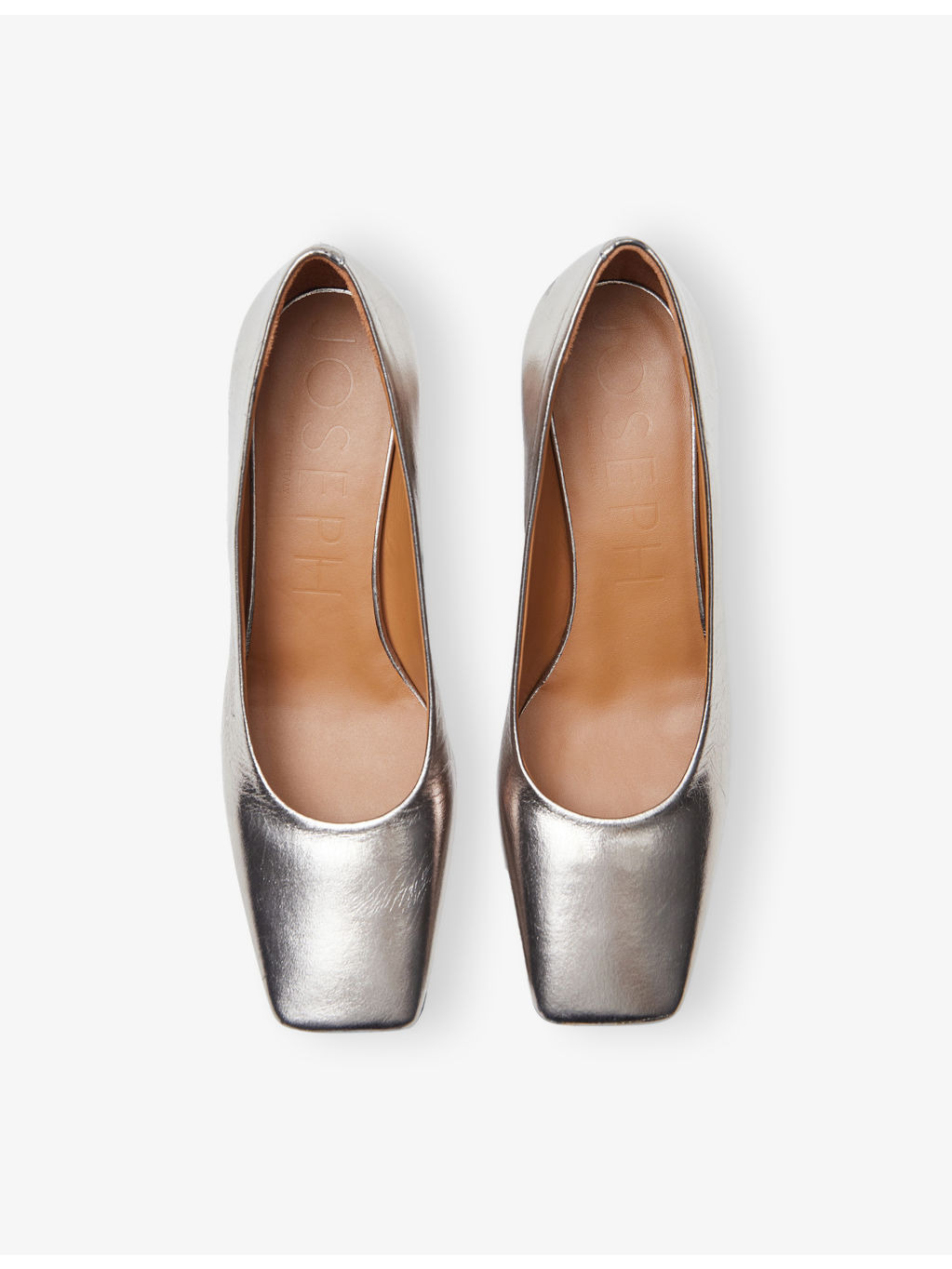 Metallic Leather Heeled Pumps - 2