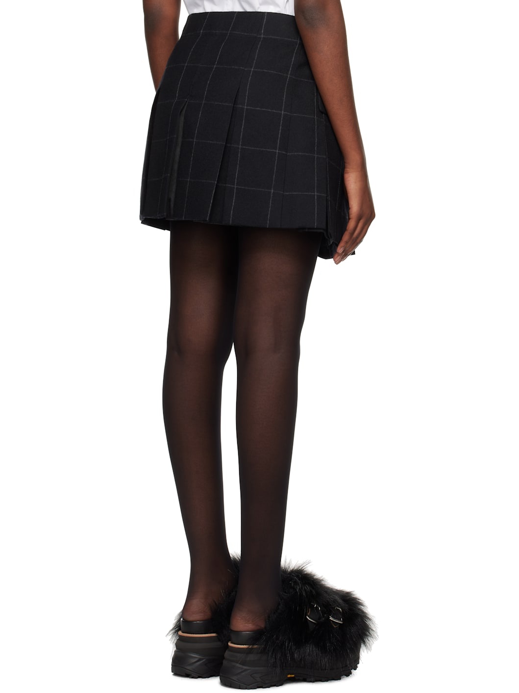Black Windowpane Shorts - 3